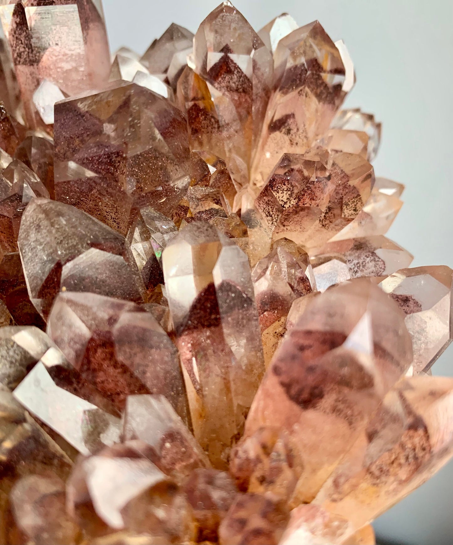 Red Hematite Phantom Quartz Cluster