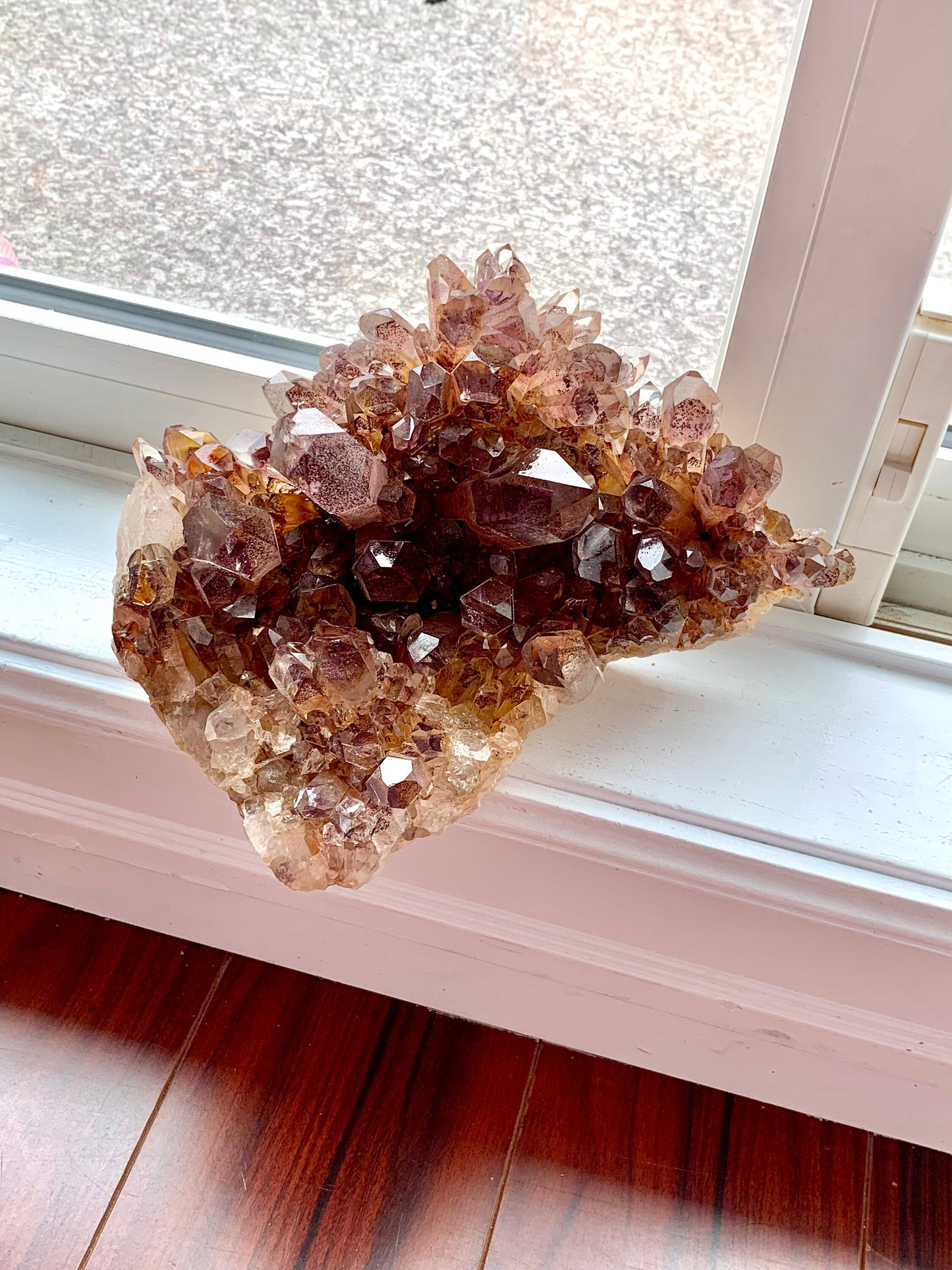 Red Hematite Phantom Quartz Cluster