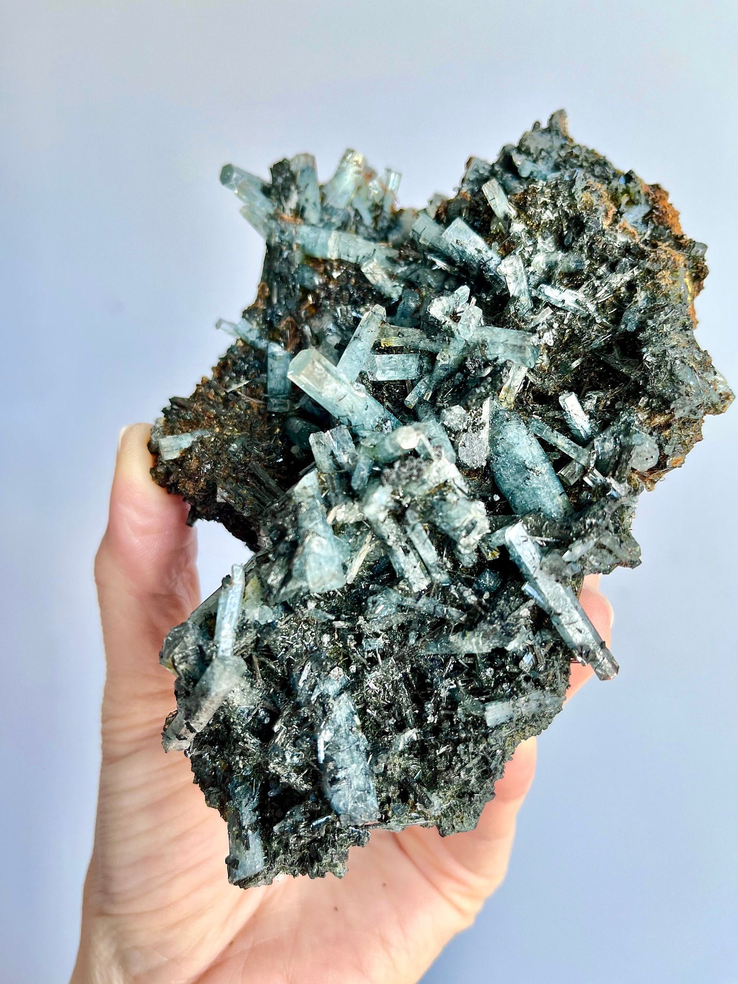 Aquamarine with Schorl - mineral specimen