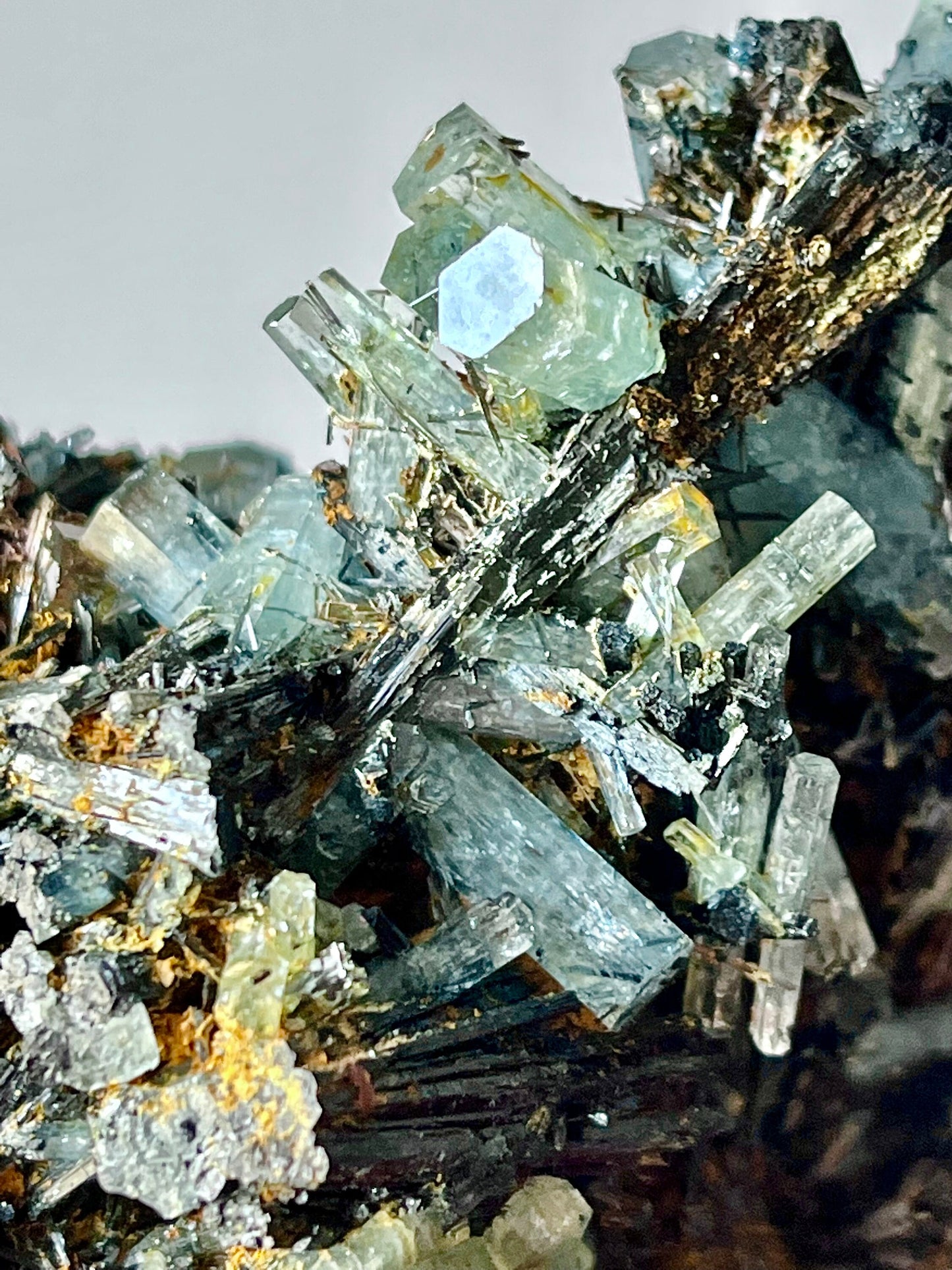 Aquamarine with Schorl - mineral specimen
