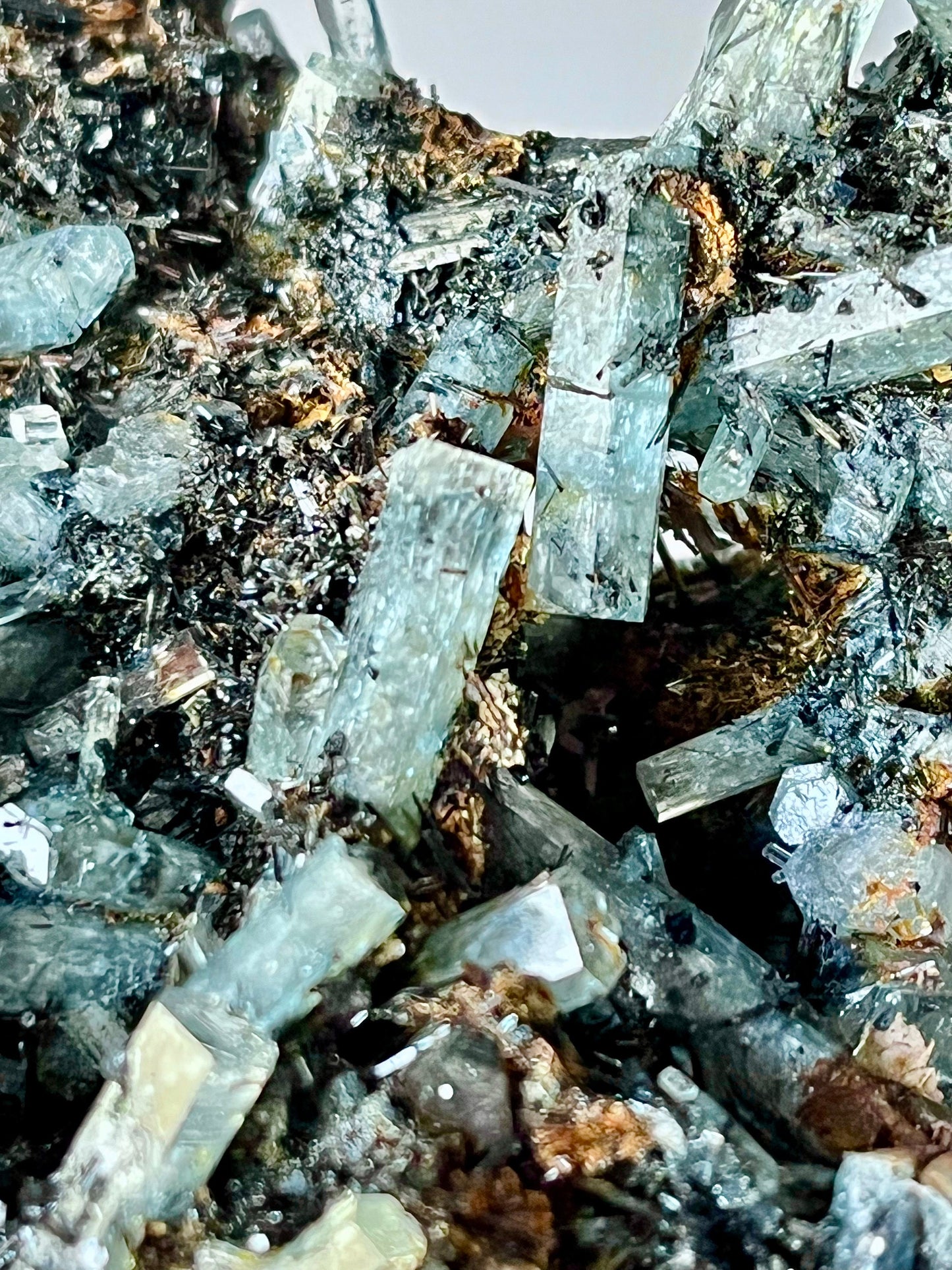 Aquamarine with Schorl - mineral specimen