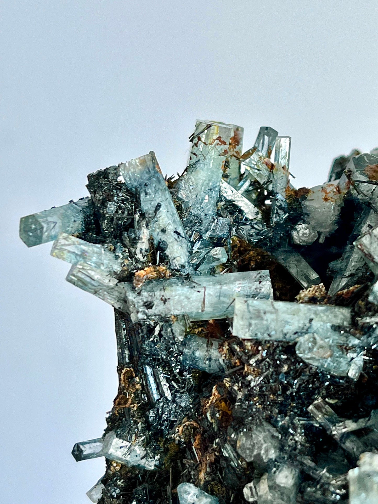 Aquamarine with Schorl - mineral specimen