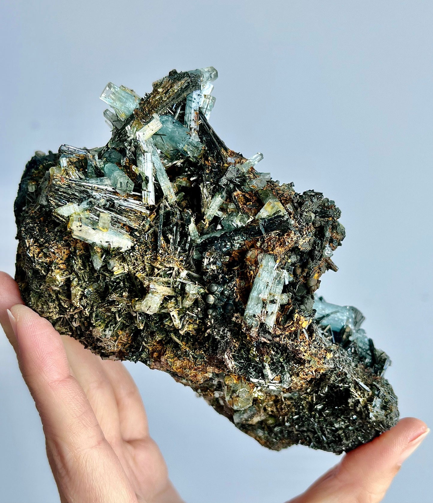 Aquamarine with Schorl - mineral specimen