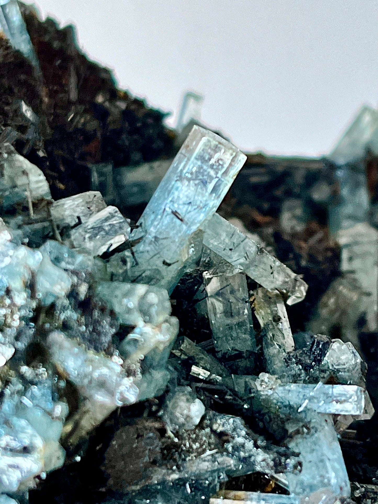 Aquamarine with Schorl - mineral specimen