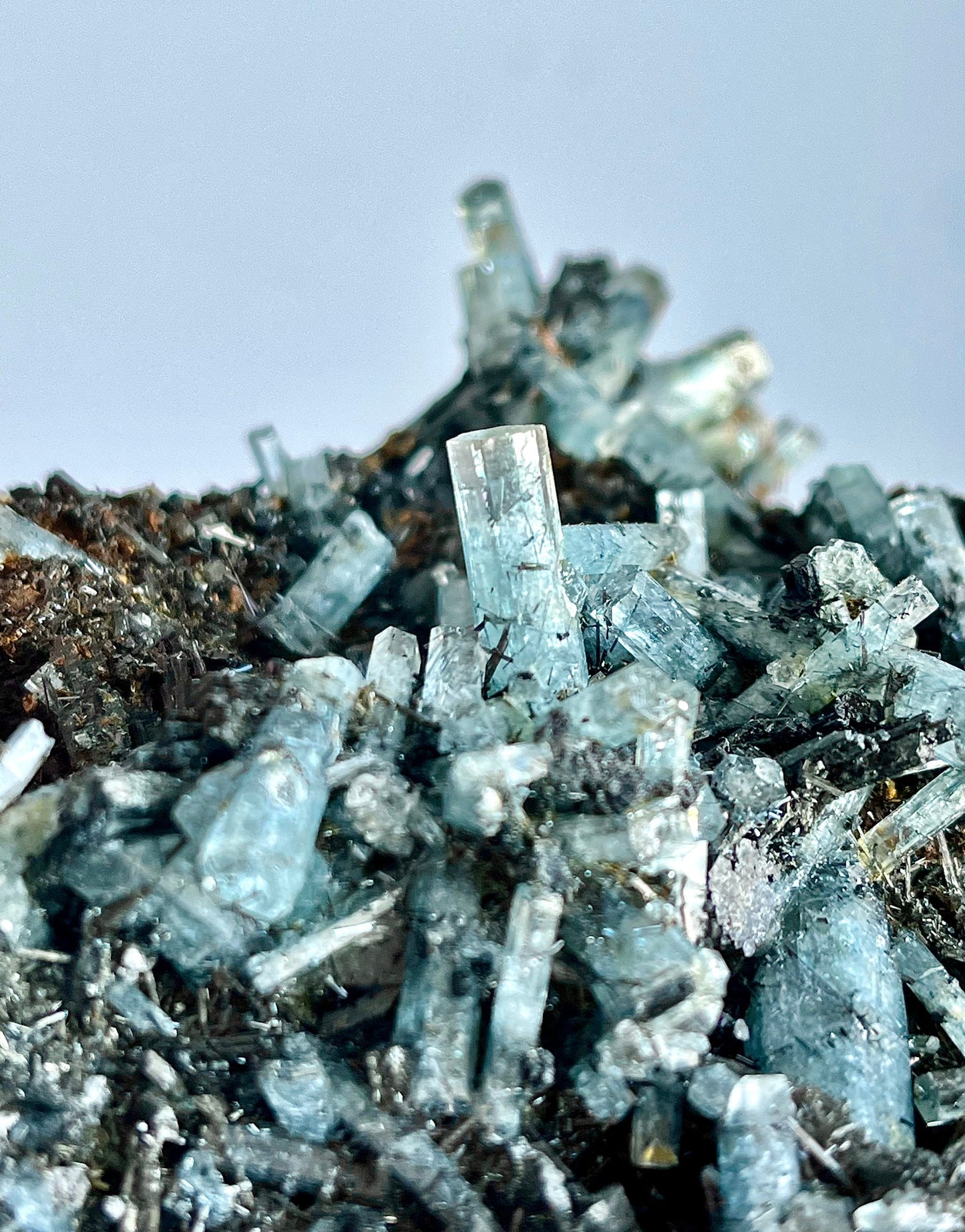 Aquamarine with Schorl - mineral specimen