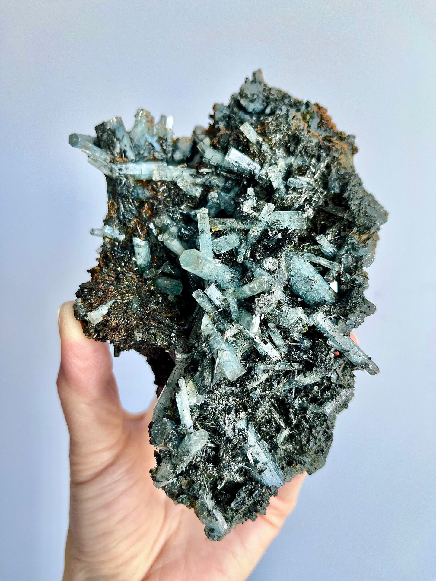 Aquamarine with Schorl - mineral specimen