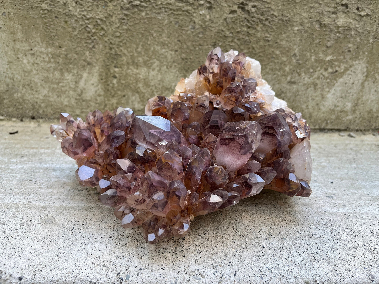 Red Hematite Phantom Quartz Cluster