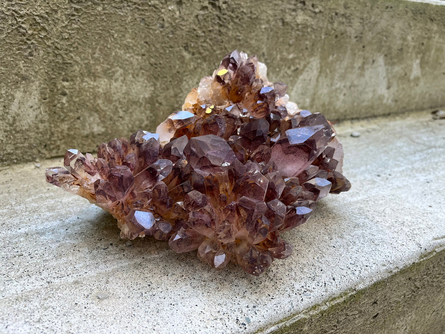 Red Hematite Phantom Quartz Cluster