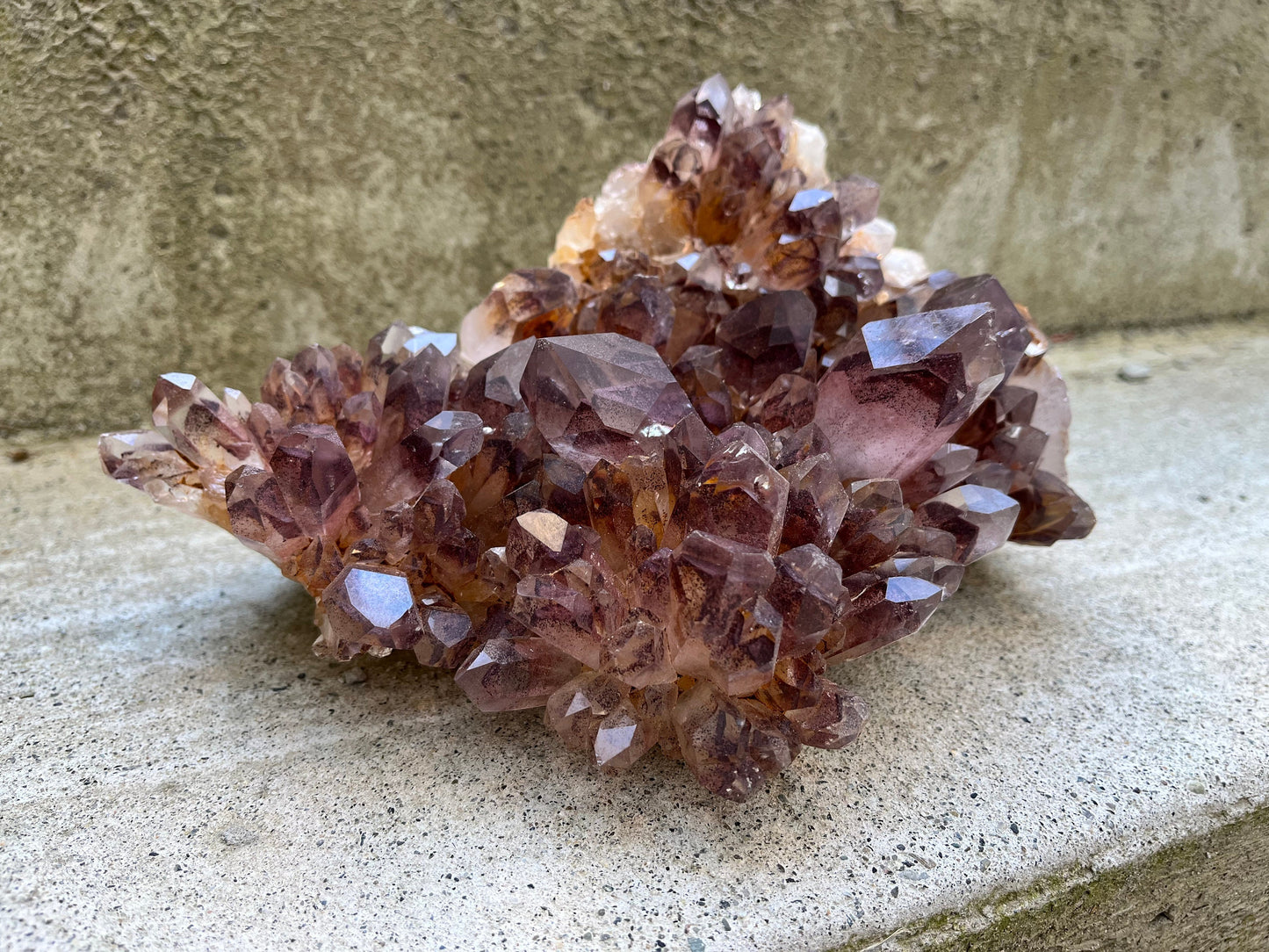 Red Hematite Phantom Quartz Cluster