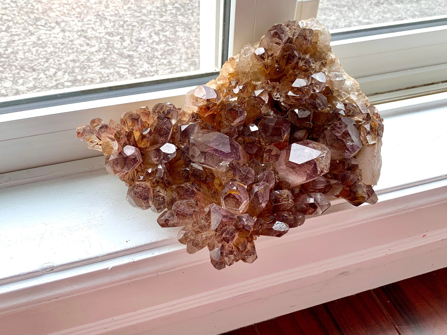 Red Hematite Phantom Quartz Cluster