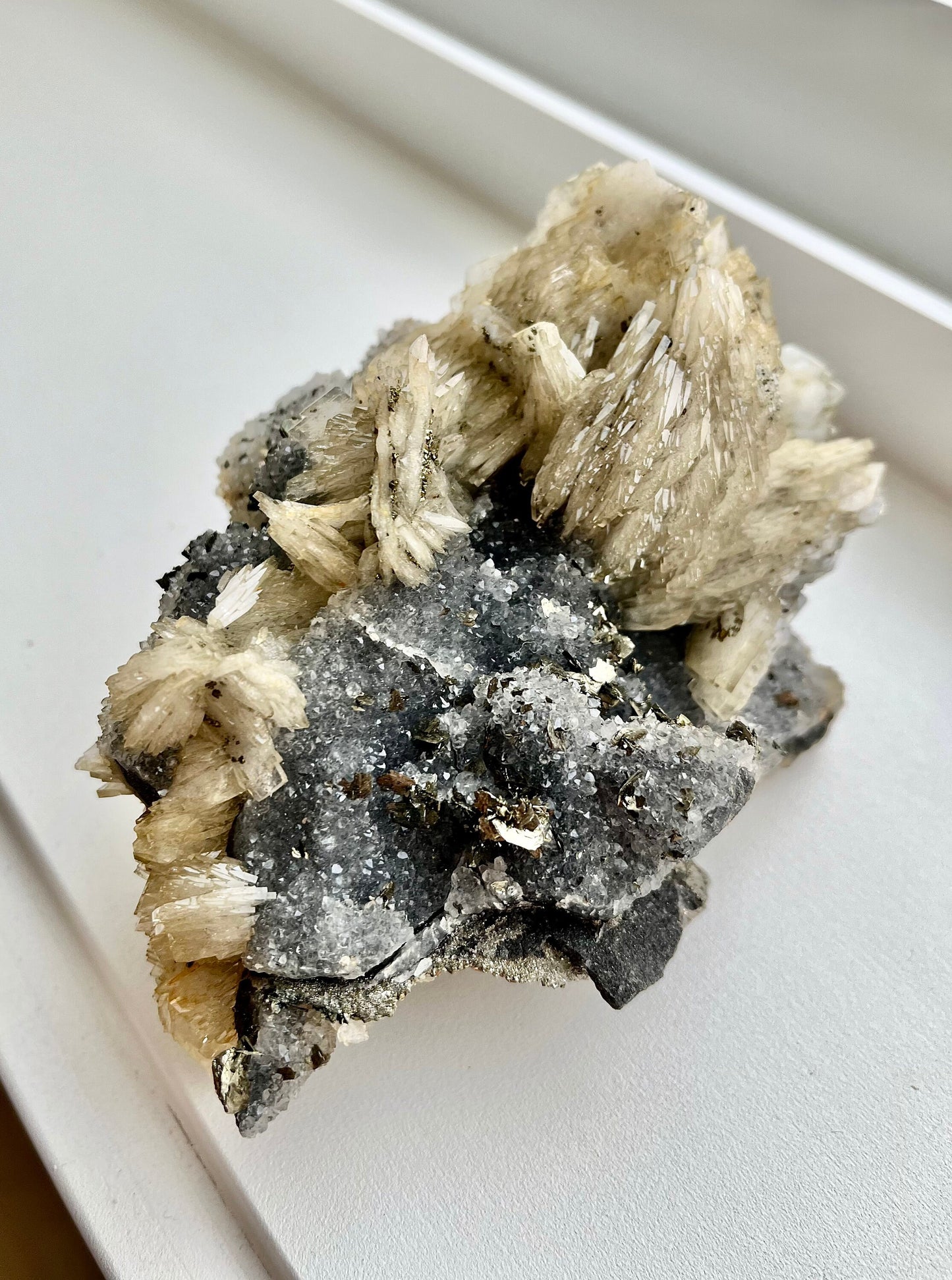 Barite with Pyrites and Quartz