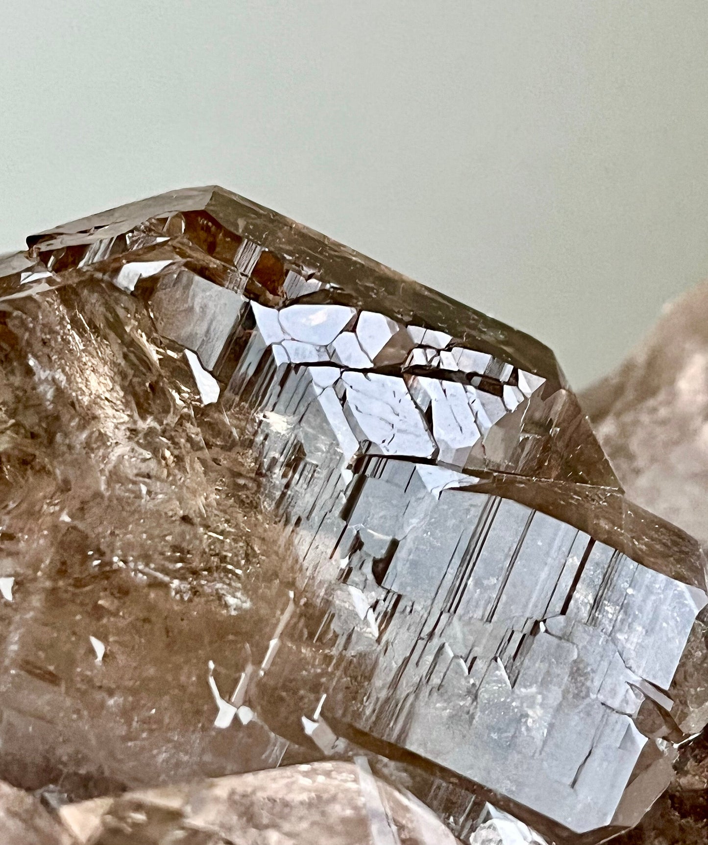Alpine Smoky Quartz with Gwindel, Rainbows