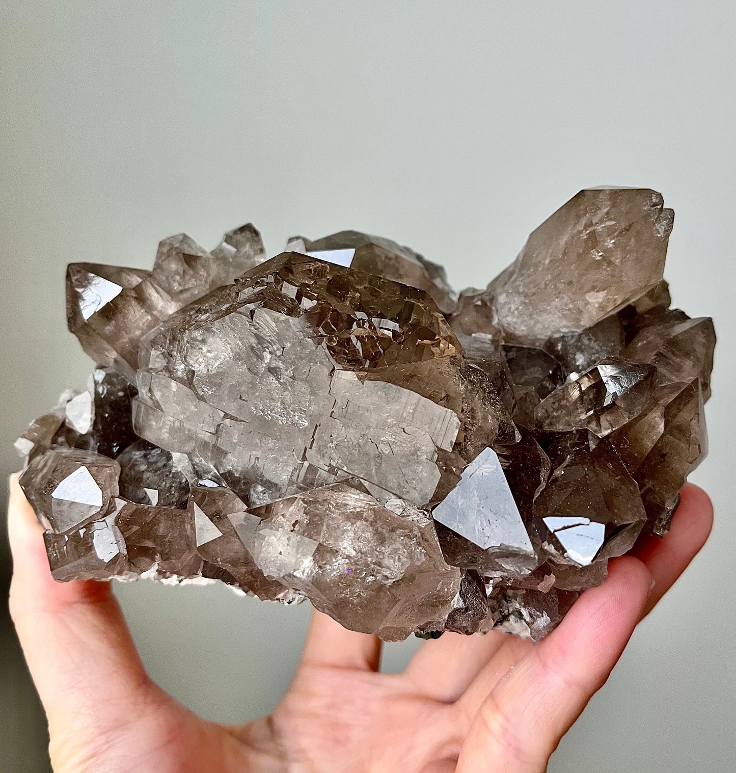 Alpine Smoky Quartz with Gwindel, Rainbows