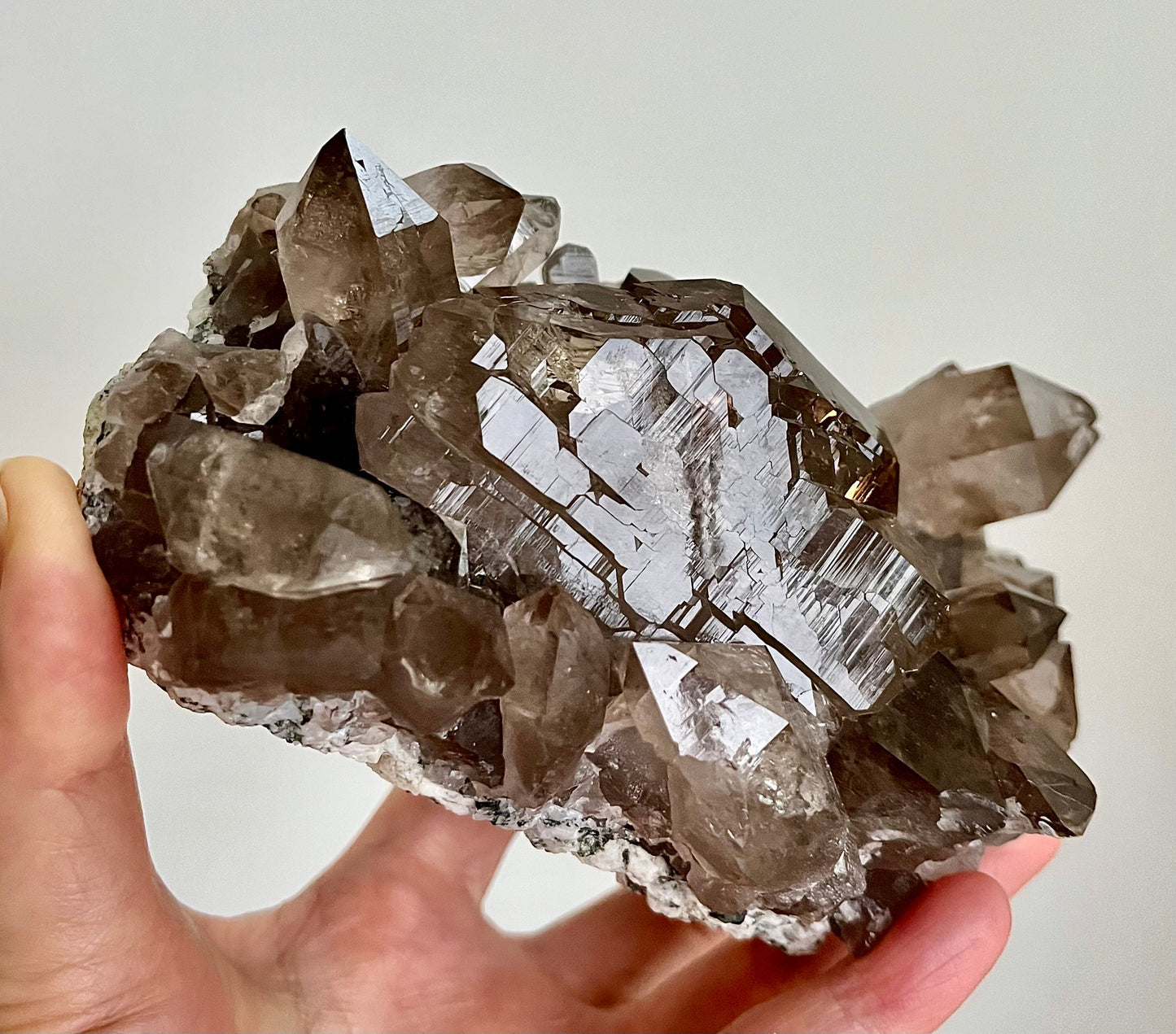 Alpine Smoky Quartz with Gwindel, Rainbows