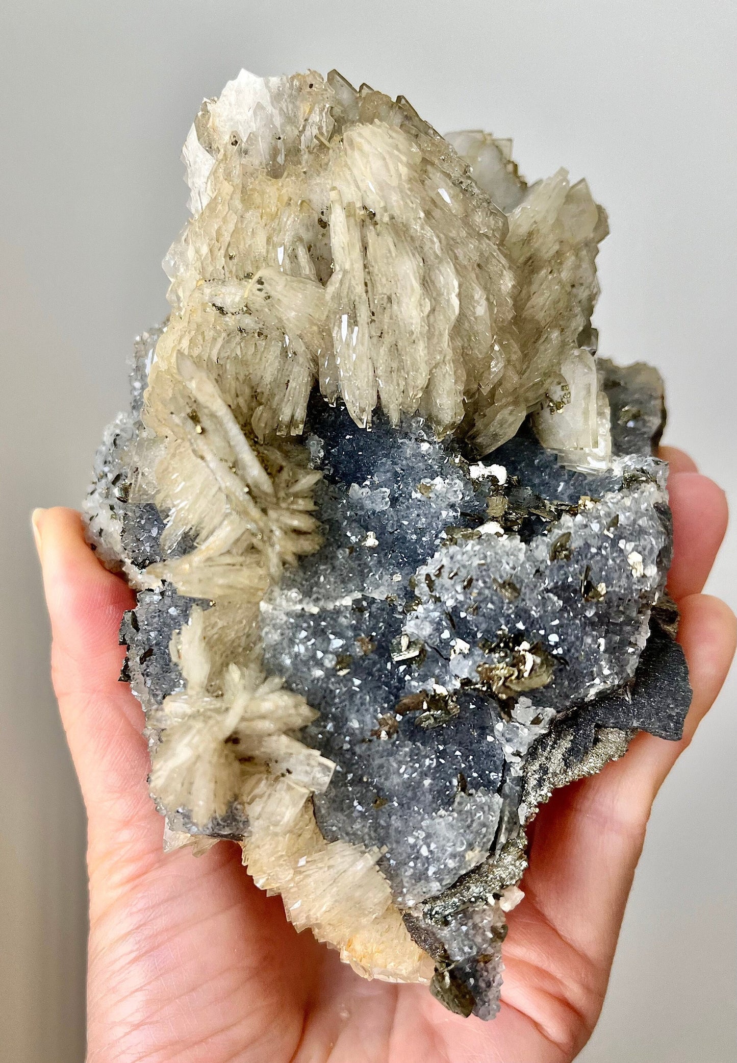 Barite with Pyrites and Quartz