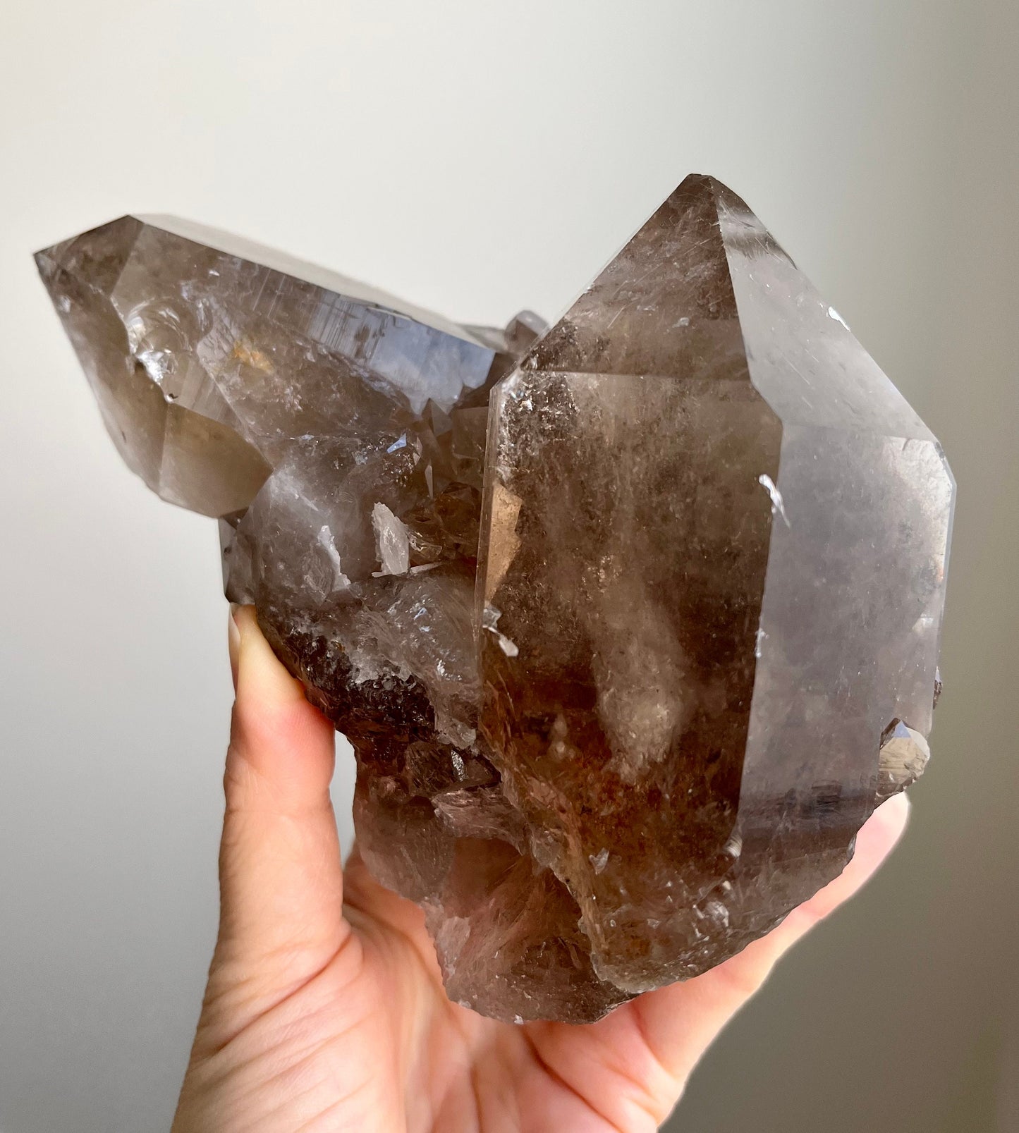 Smoky Quartz Cluster with Rutile