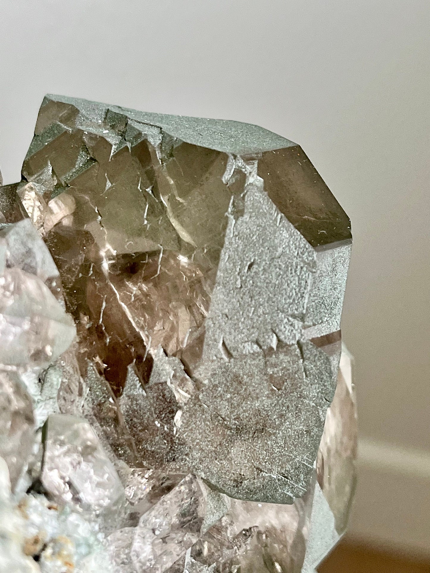 Alpine Smoky Quartz with Double Gwindels, Chlorite