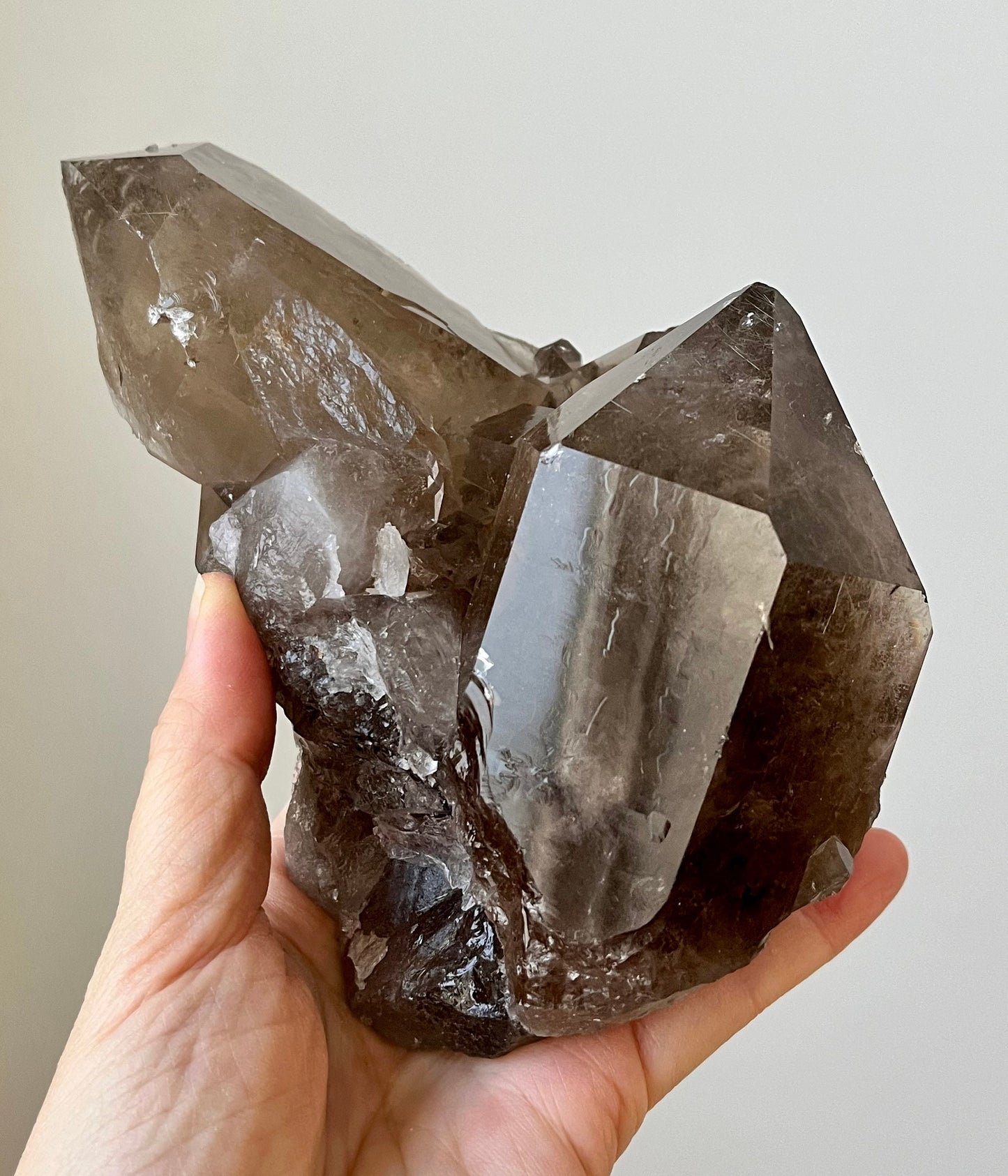 Smoky Quartz Cluster with Rutile