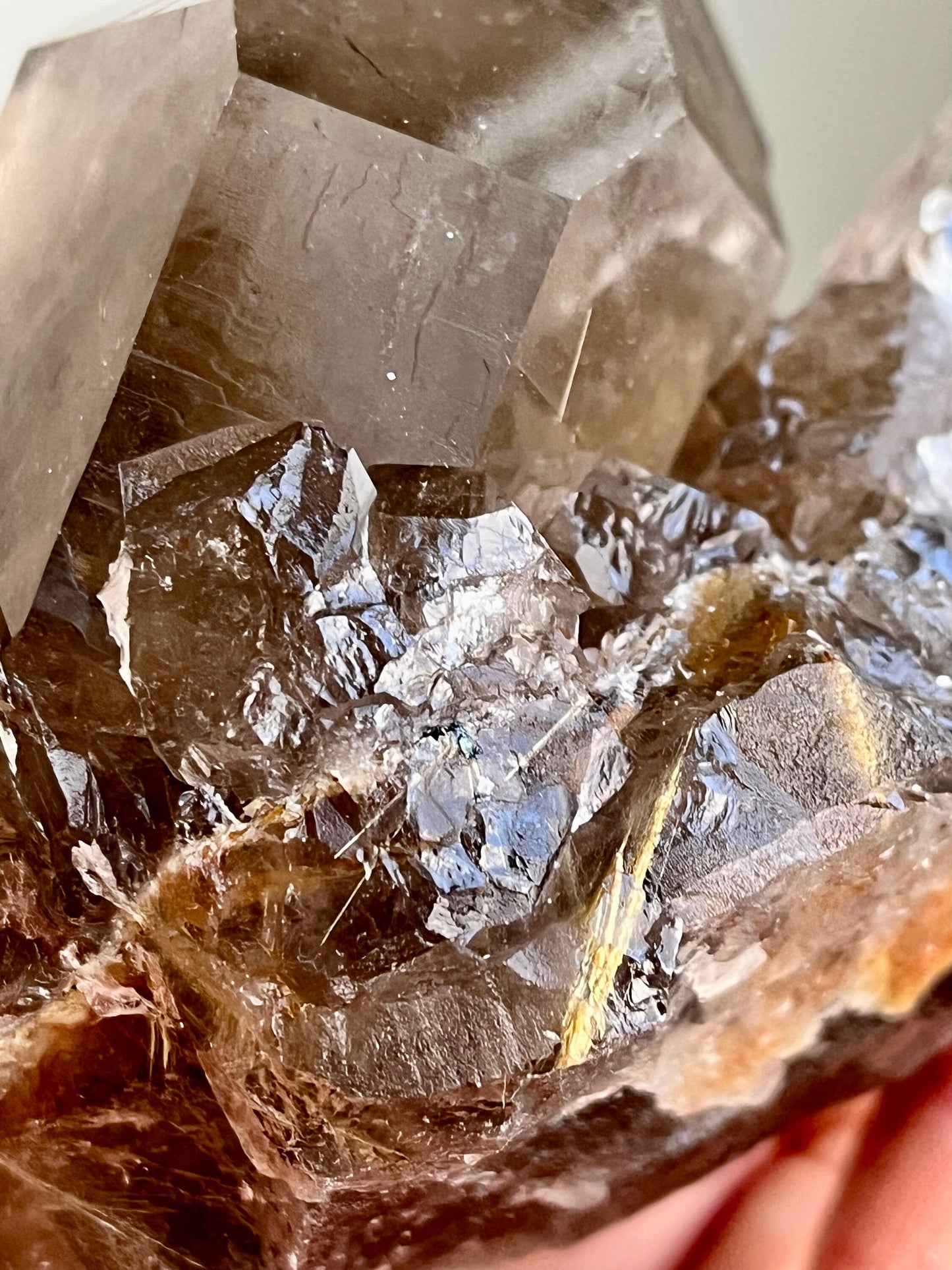 Smoky Quartz Cluster with Rutile