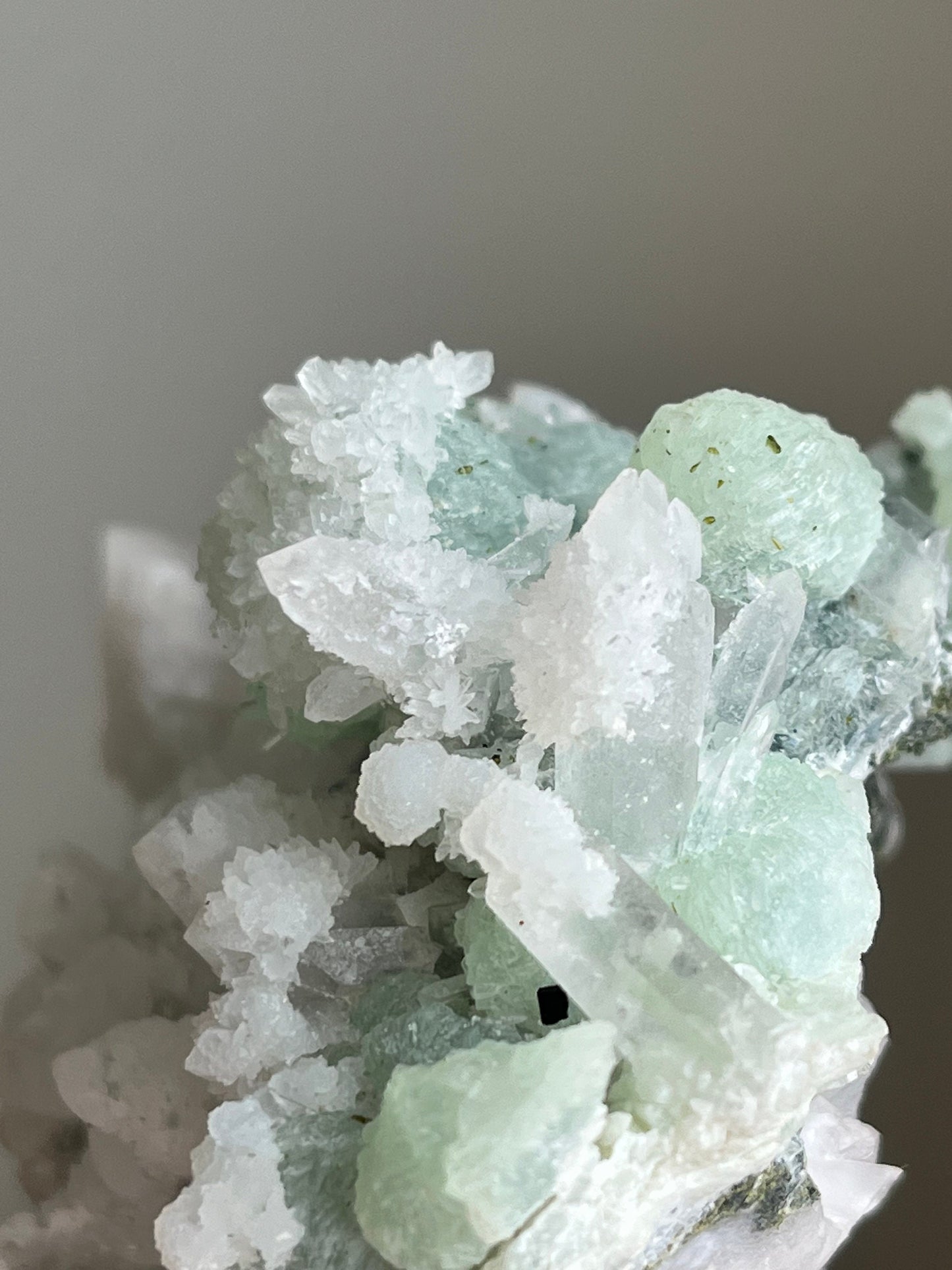 Prehnite with Quartz, Epidote & Calcite