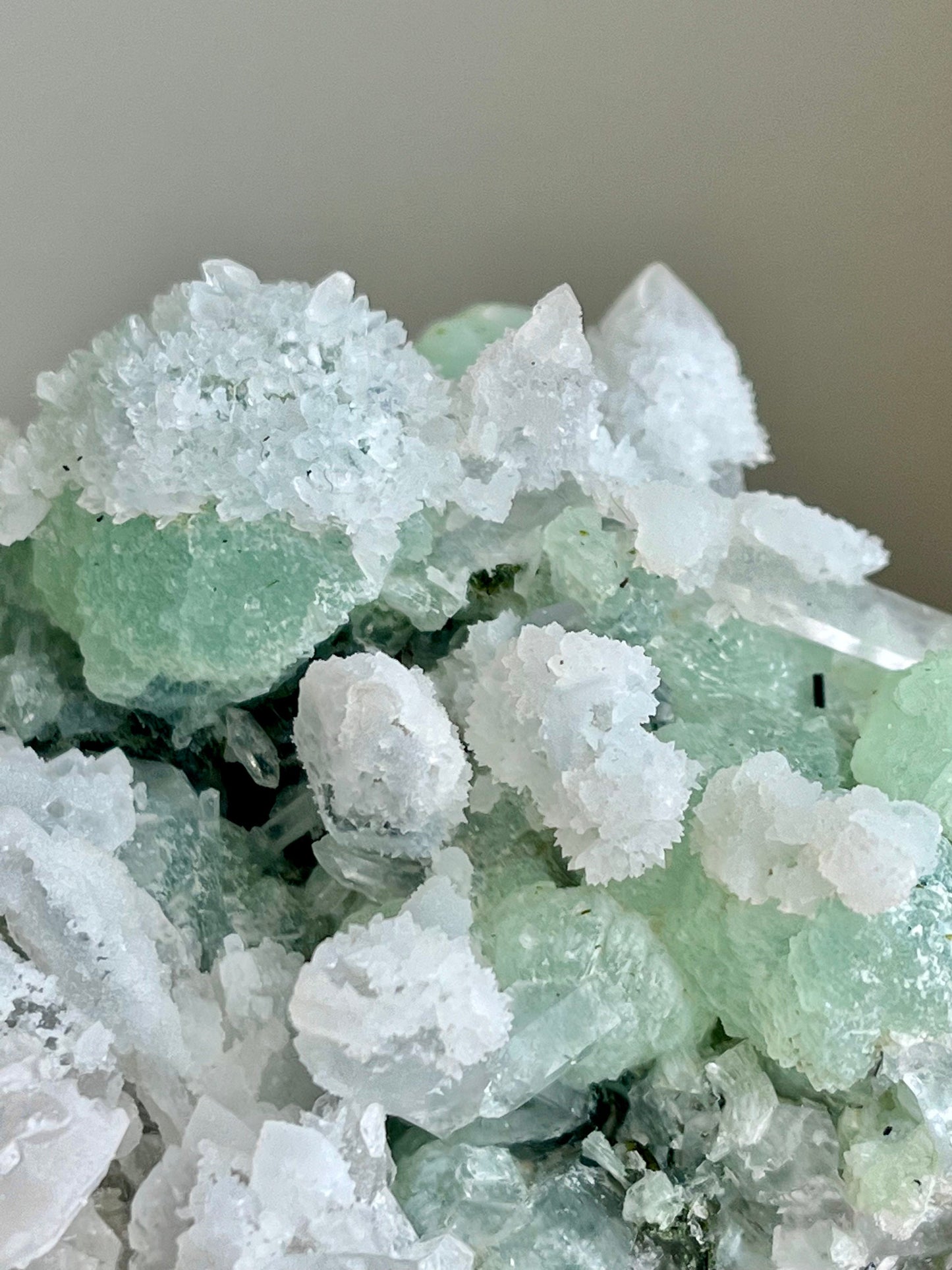 Prehnite with Quartz, Epidote & Calcite