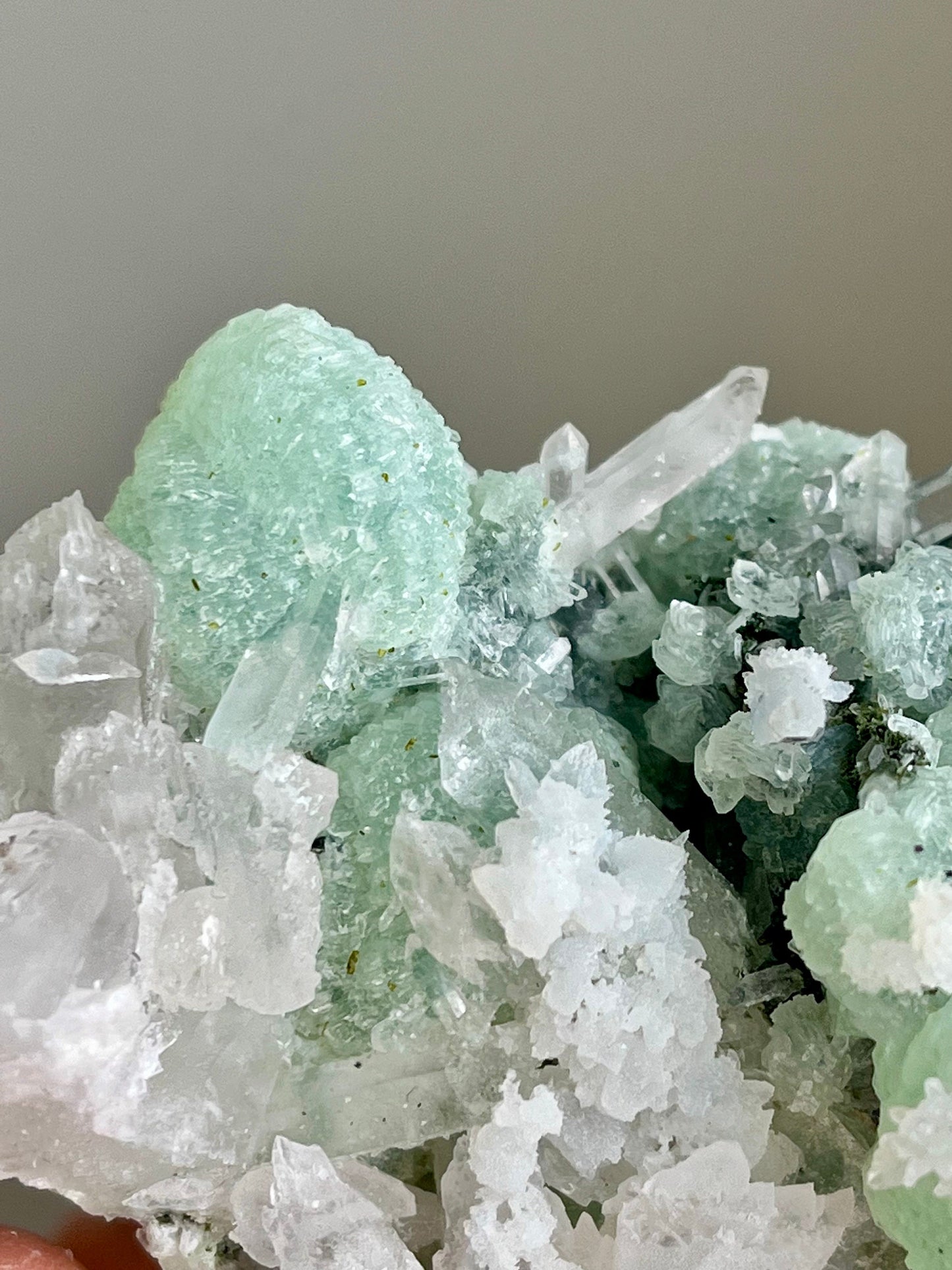 Prehnite with Quartz, Epidote & Calcite