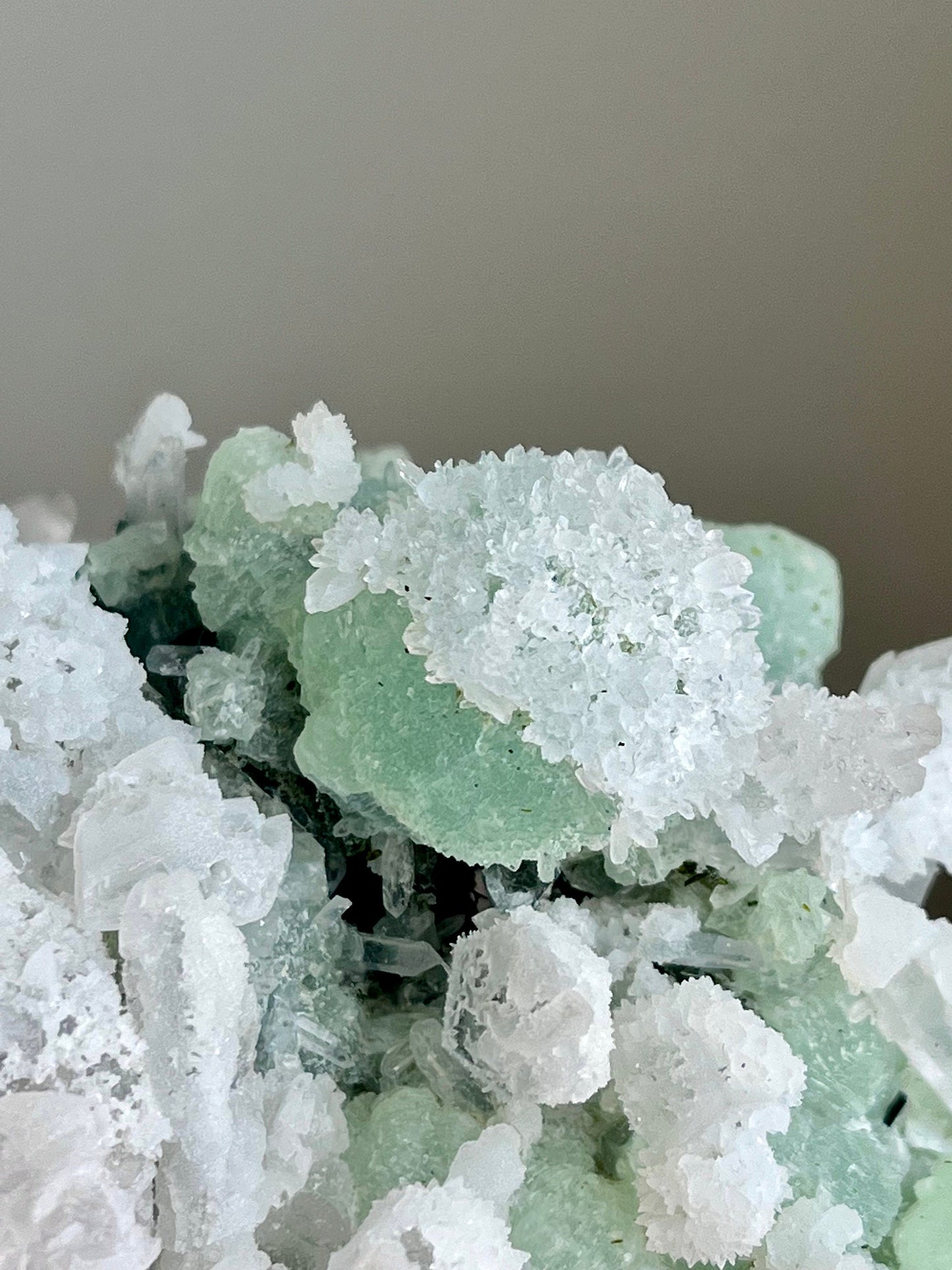 Prehnite with Quartz, Epidote & Calcite