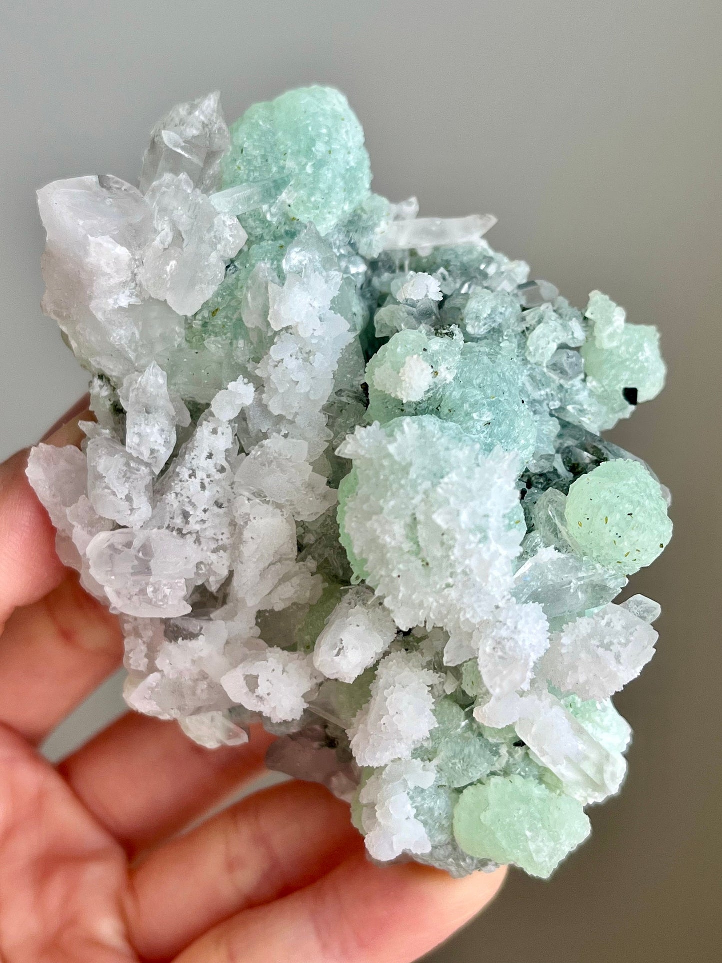 Prehnite with Quartz, Epidote & Calcite