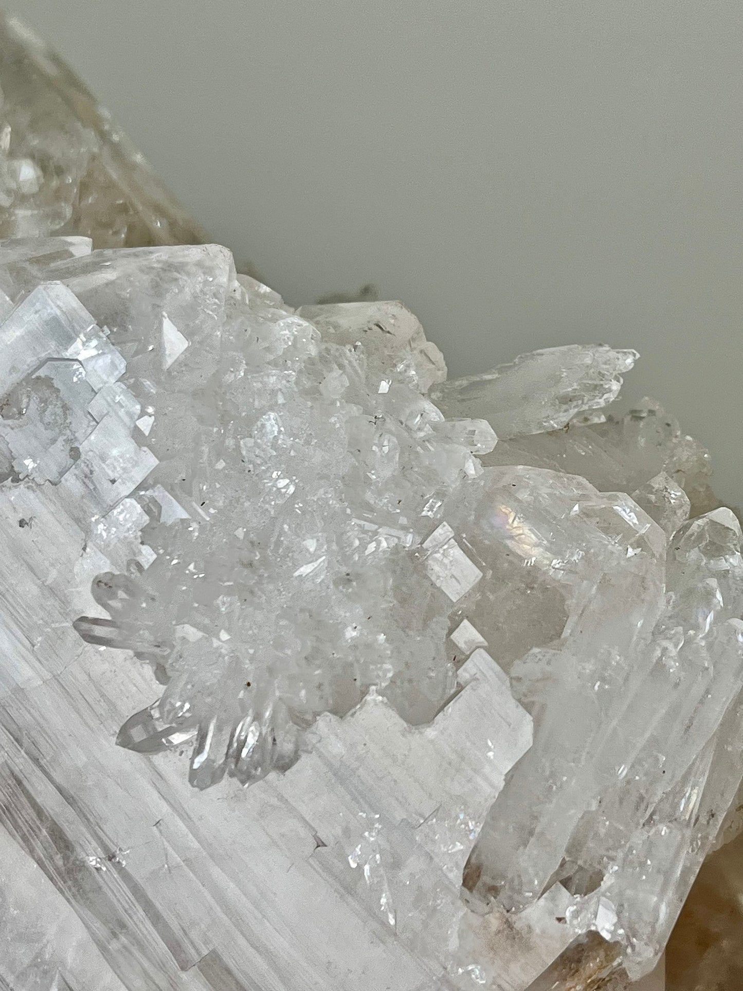Large Faden Quartz with beautiful inclusions, rainbow flash