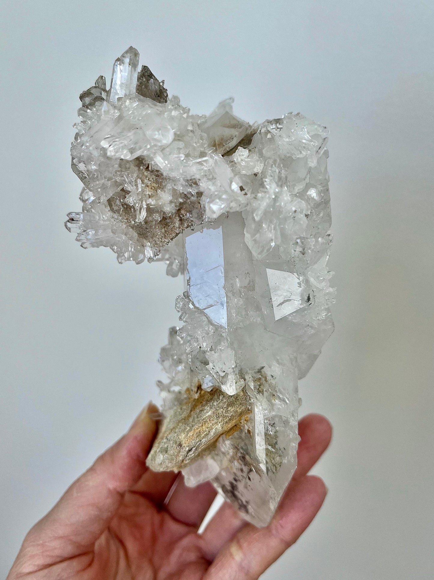 Large Faden Quartz with beautiful inclusions, rainbow flash