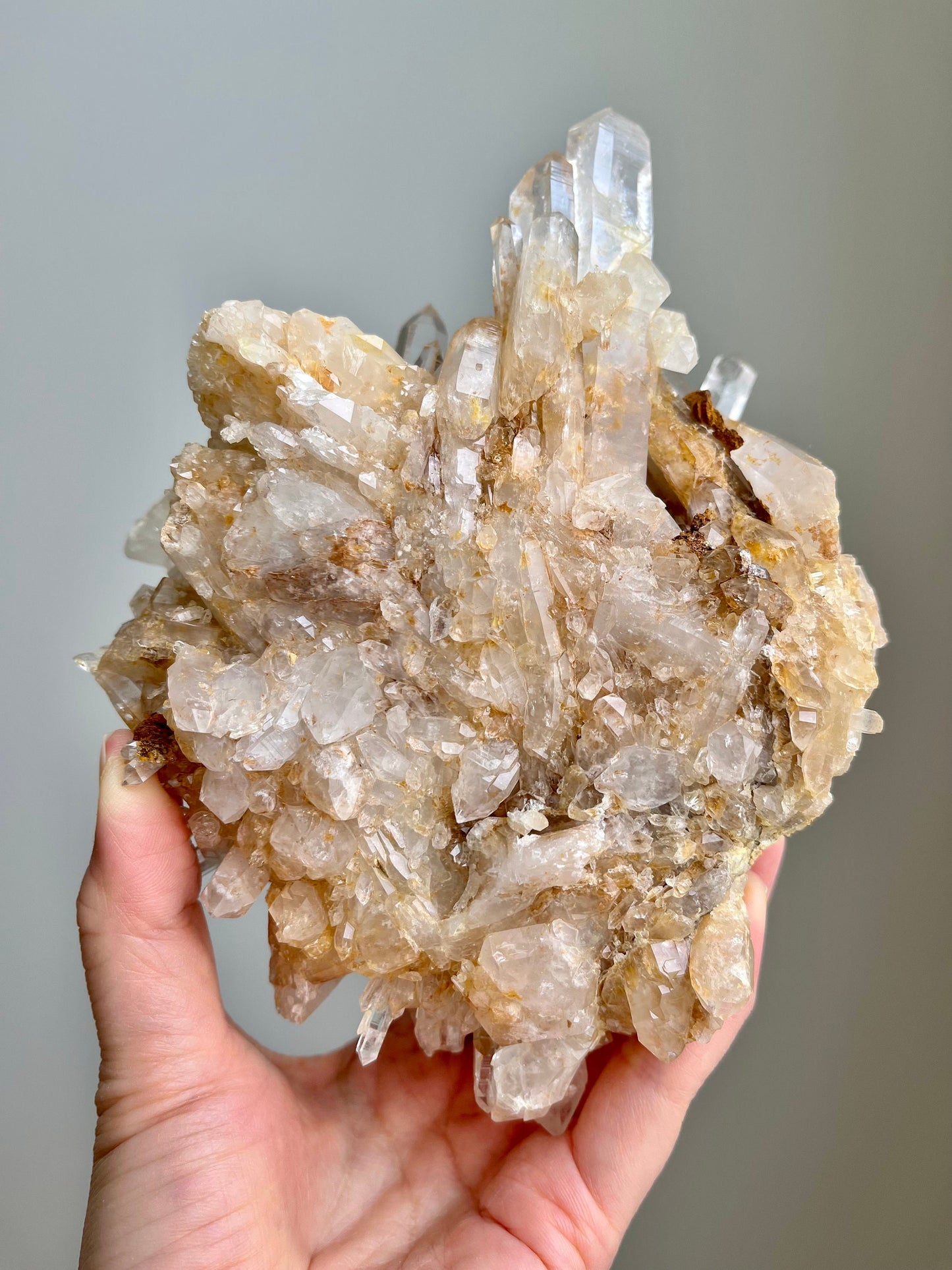 Lemurian Laser Quartz with Iron Oxide - Colombia