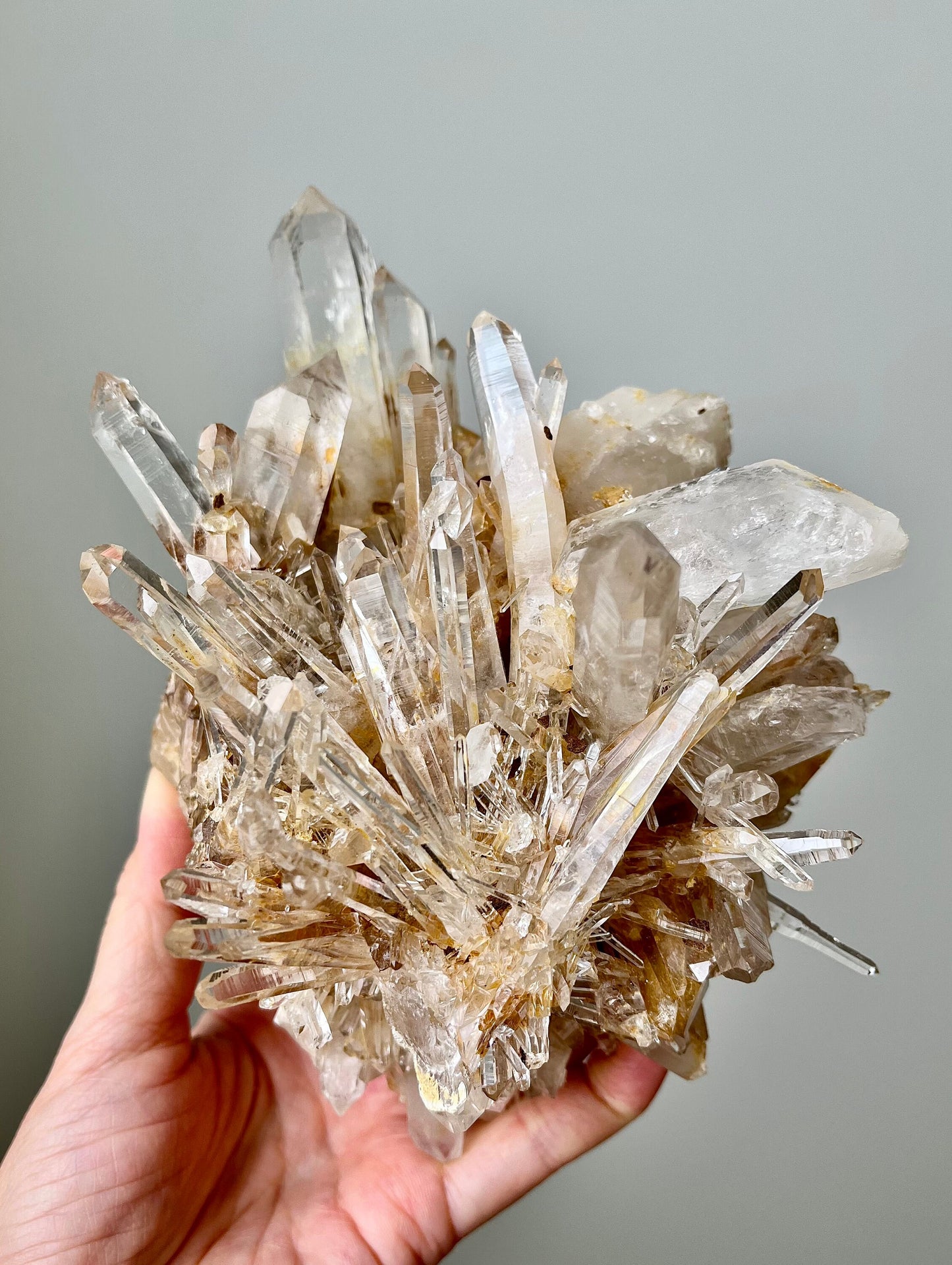 Lemurian Laser Quartz with Iron Oxide - Colombia