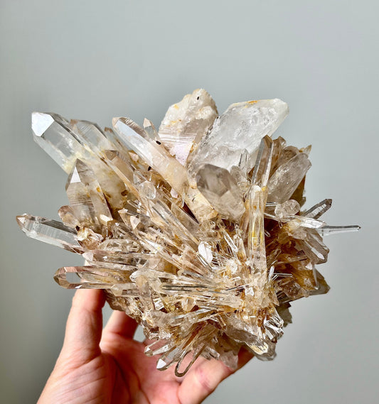 Lemurian Laser Quartz with Iron Oxide - Colombia