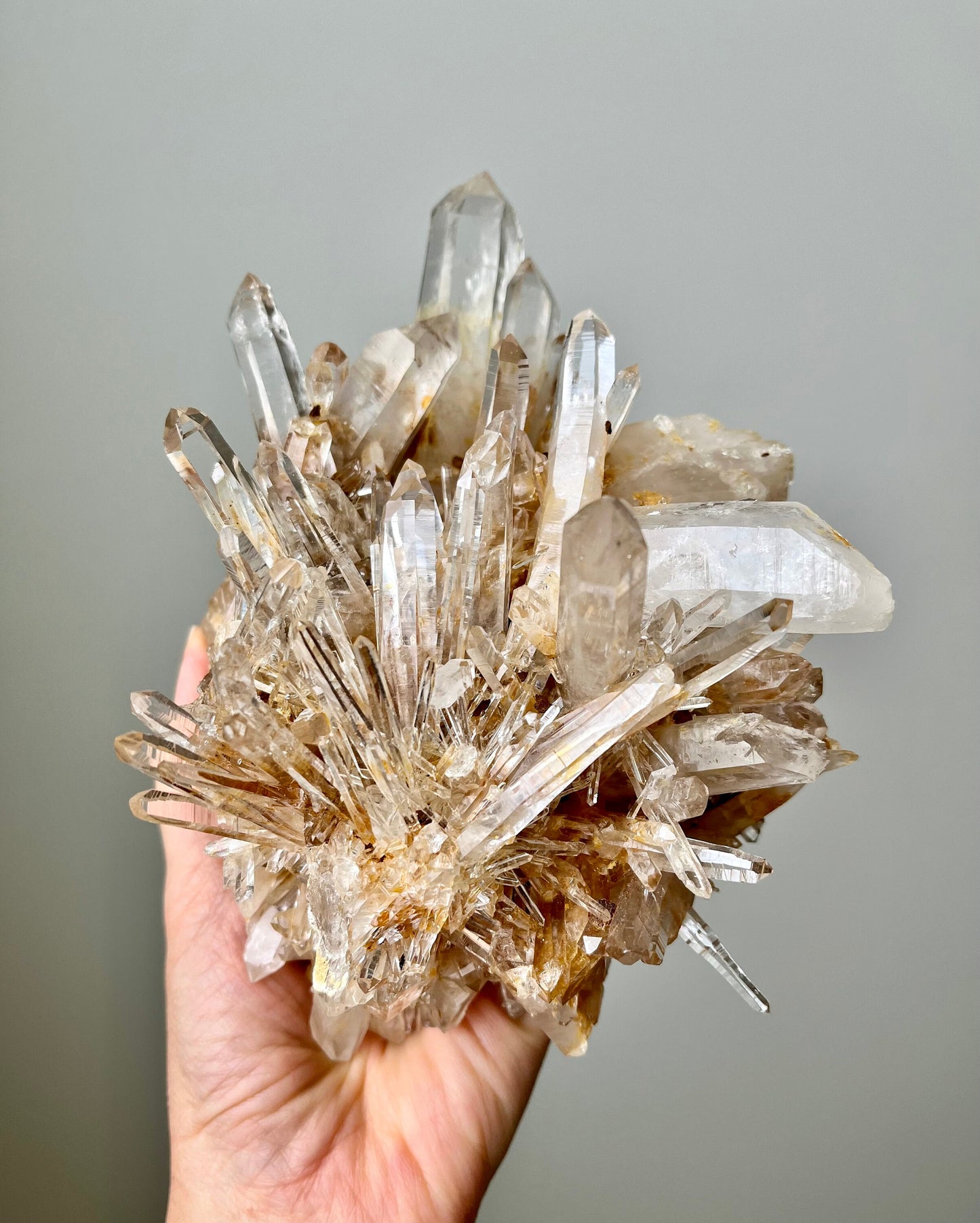 Lemurian Laser Quartz with Iron Oxide - Colombia