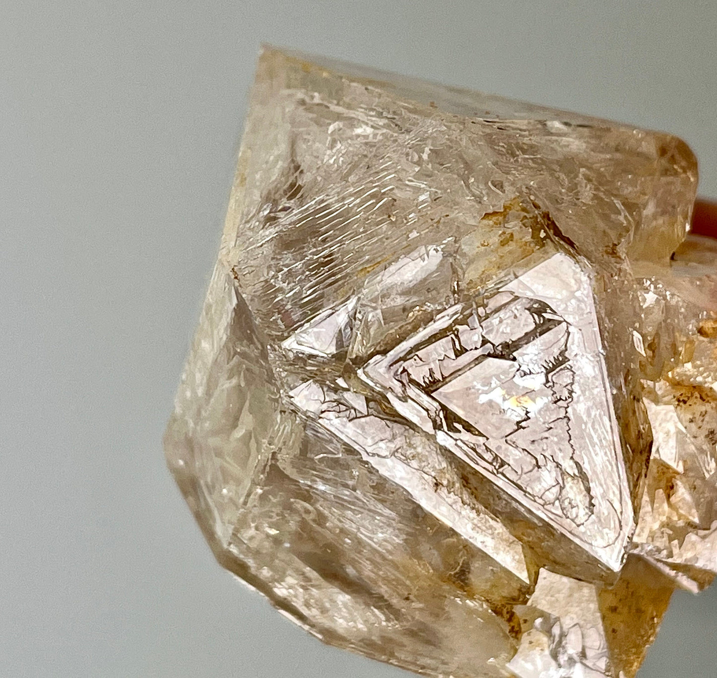 Yellow Clay Fenster Quartz with Rainbow Flash