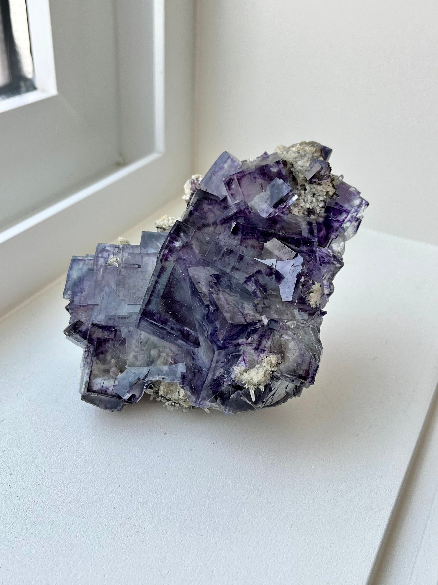 Glassy Fluorite with Colour Zonings, Chlorite, Pyrite, Quartz & Mica