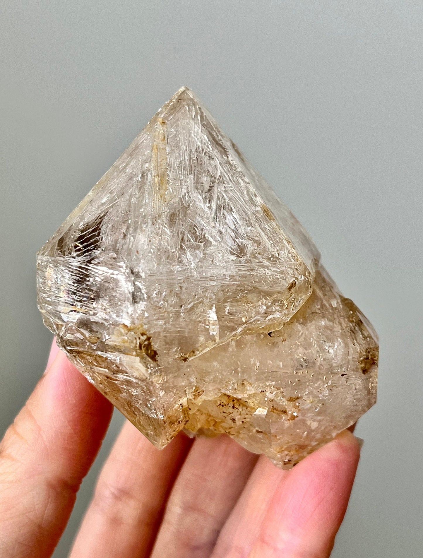 Yellow Clay Fenster Quartz with Rainbow Flash