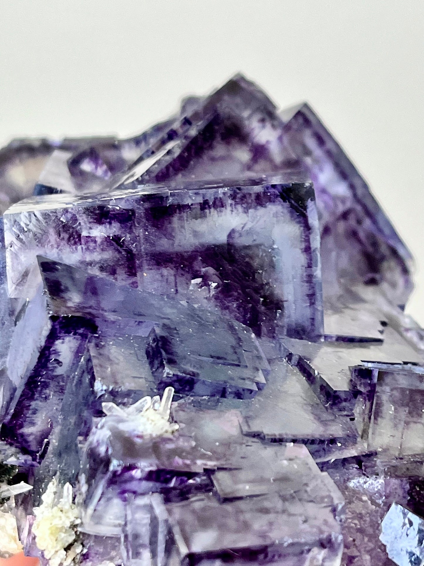 Glassy Fluorite with Colour Zonings, Chlorite, Pyrite, Quartz & Mica
