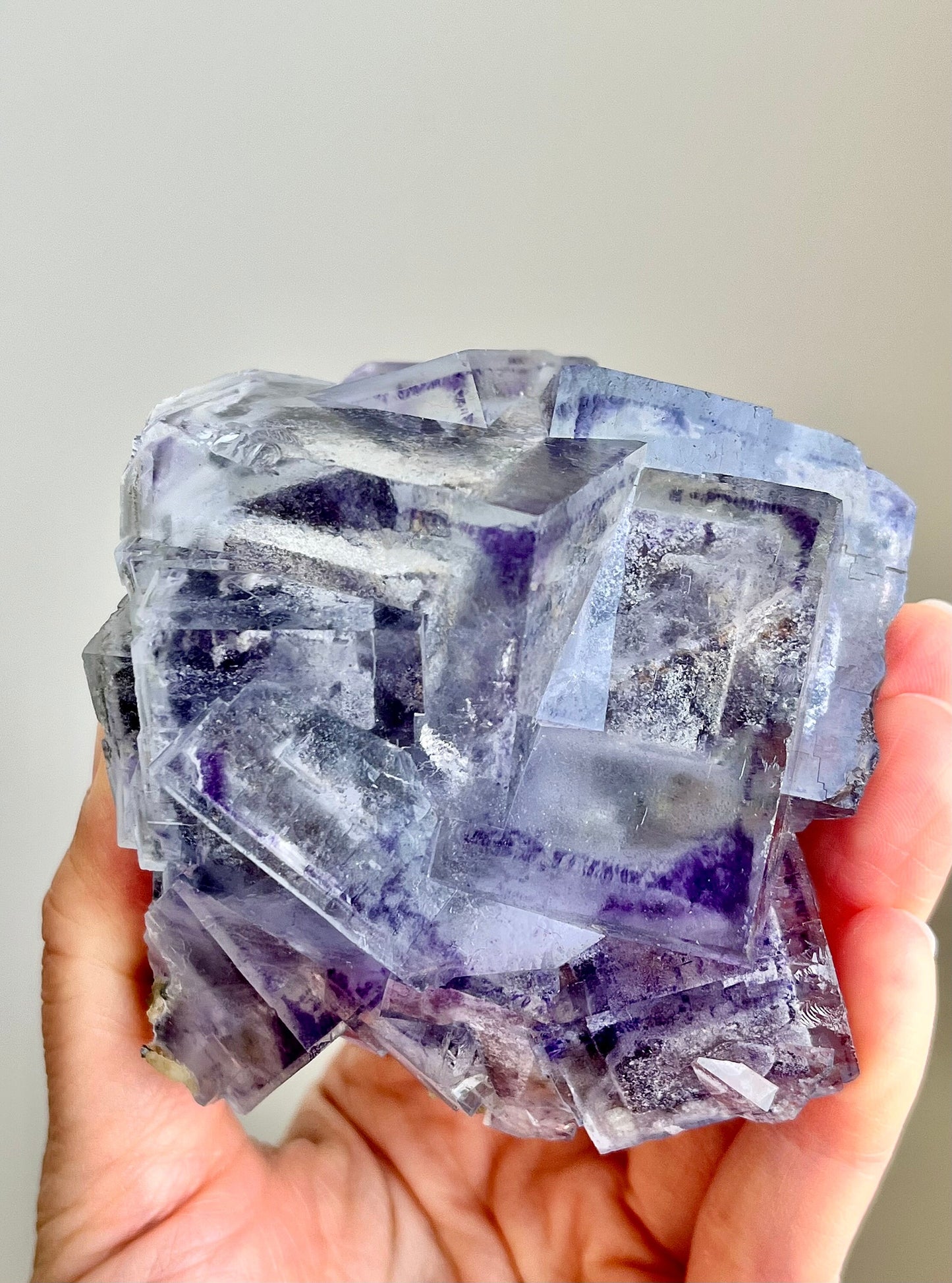 Glassy Fluorite with Multicolour Zoning & Inclusions