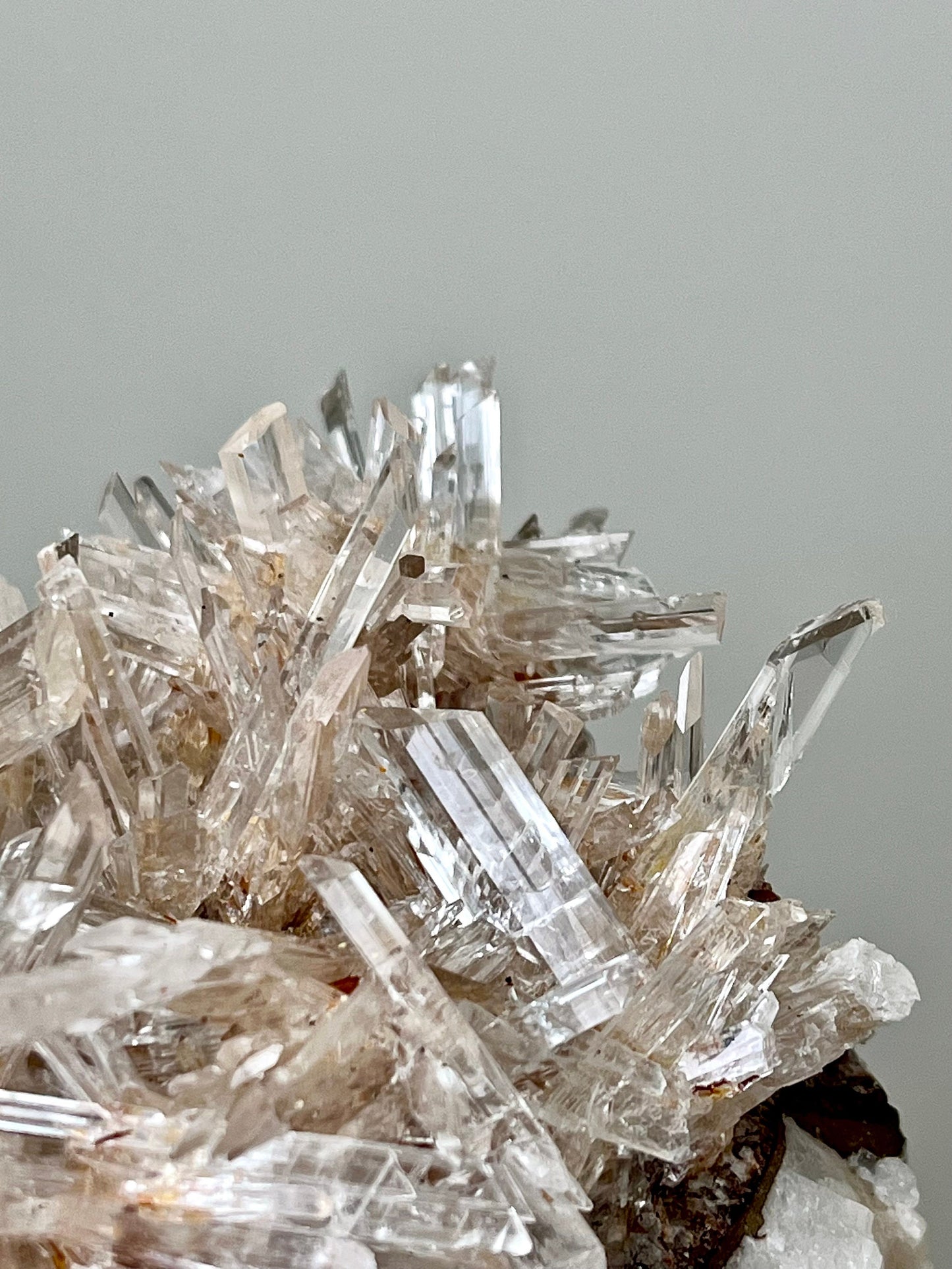 Icy Clear Gypsum (Selenite) on matrix