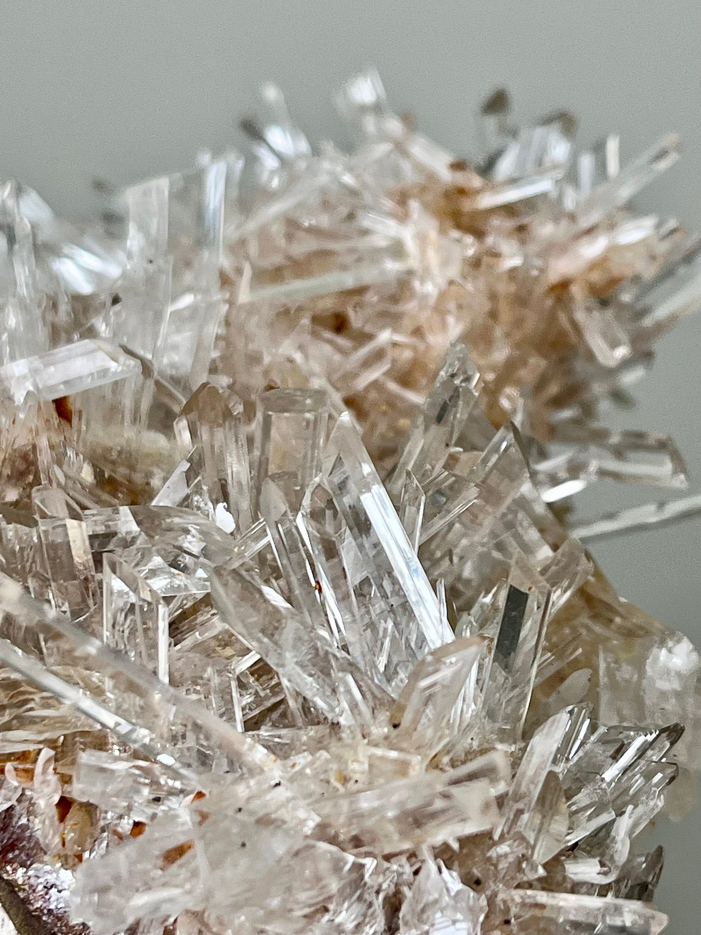 Icy Clear Gypsum (Selenite) on matrix