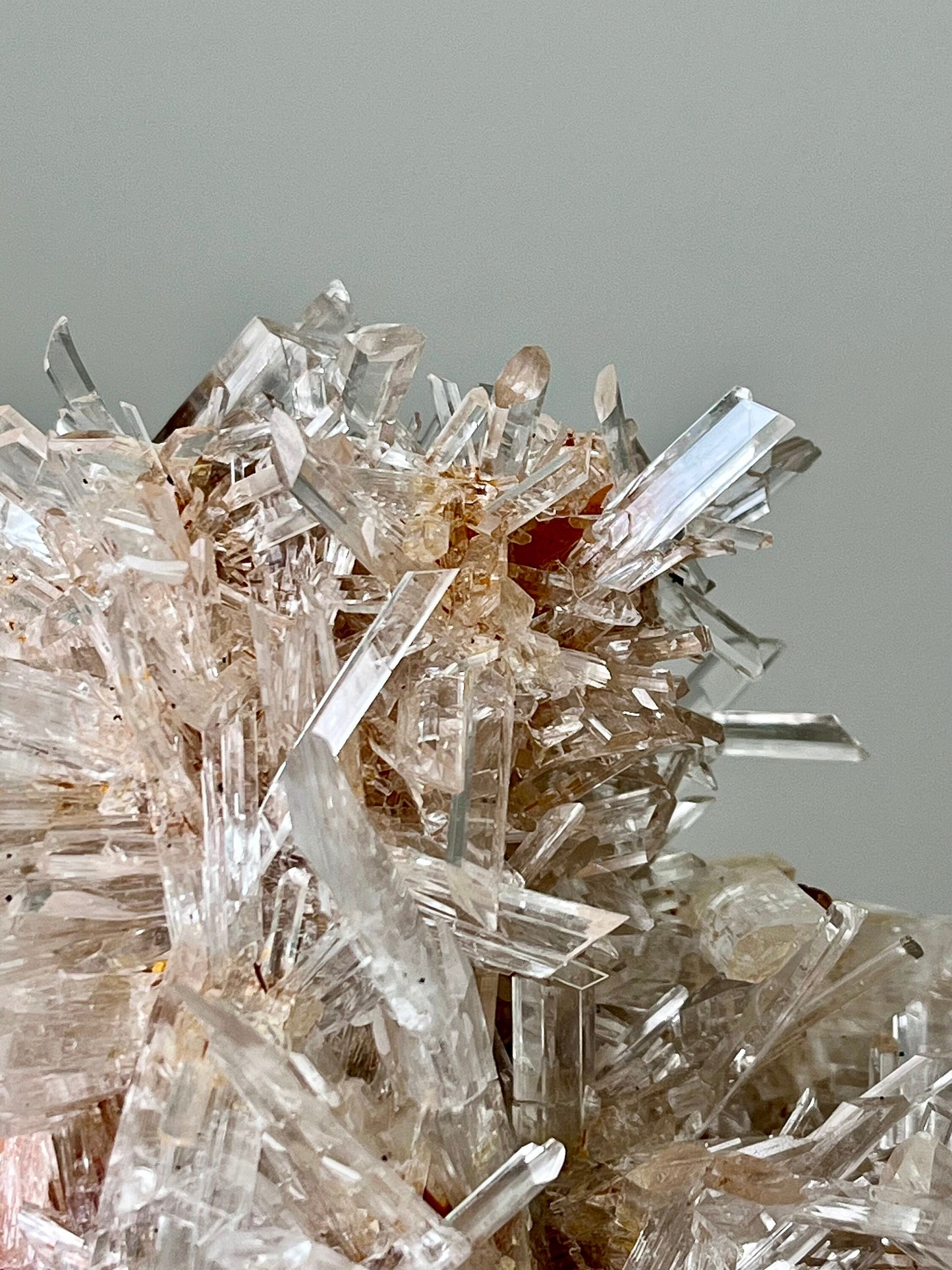 Icy Clear Gypsum (Selenite) on matrix
