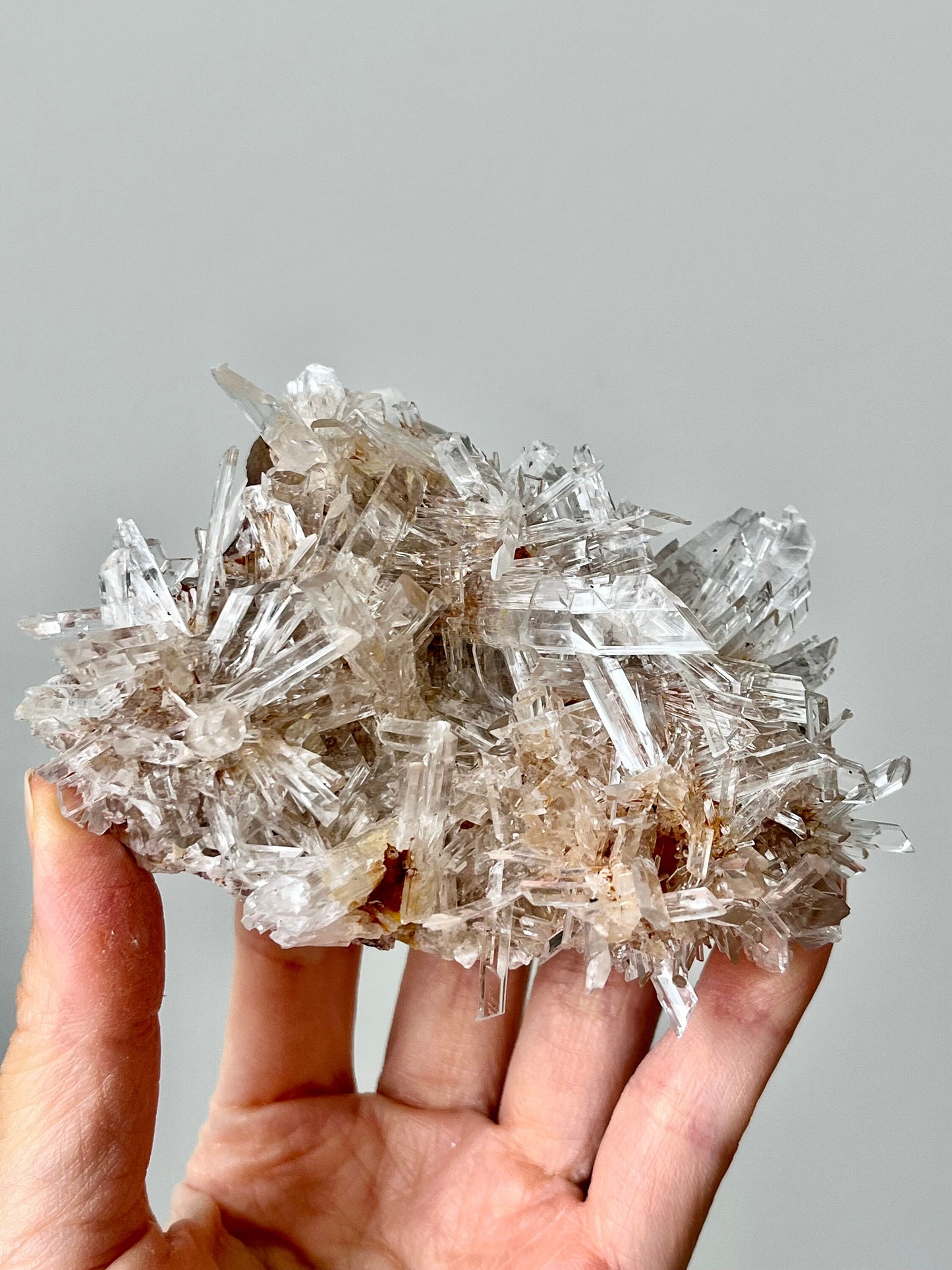 Icy Clear Gypsum (Selenite) on matrix