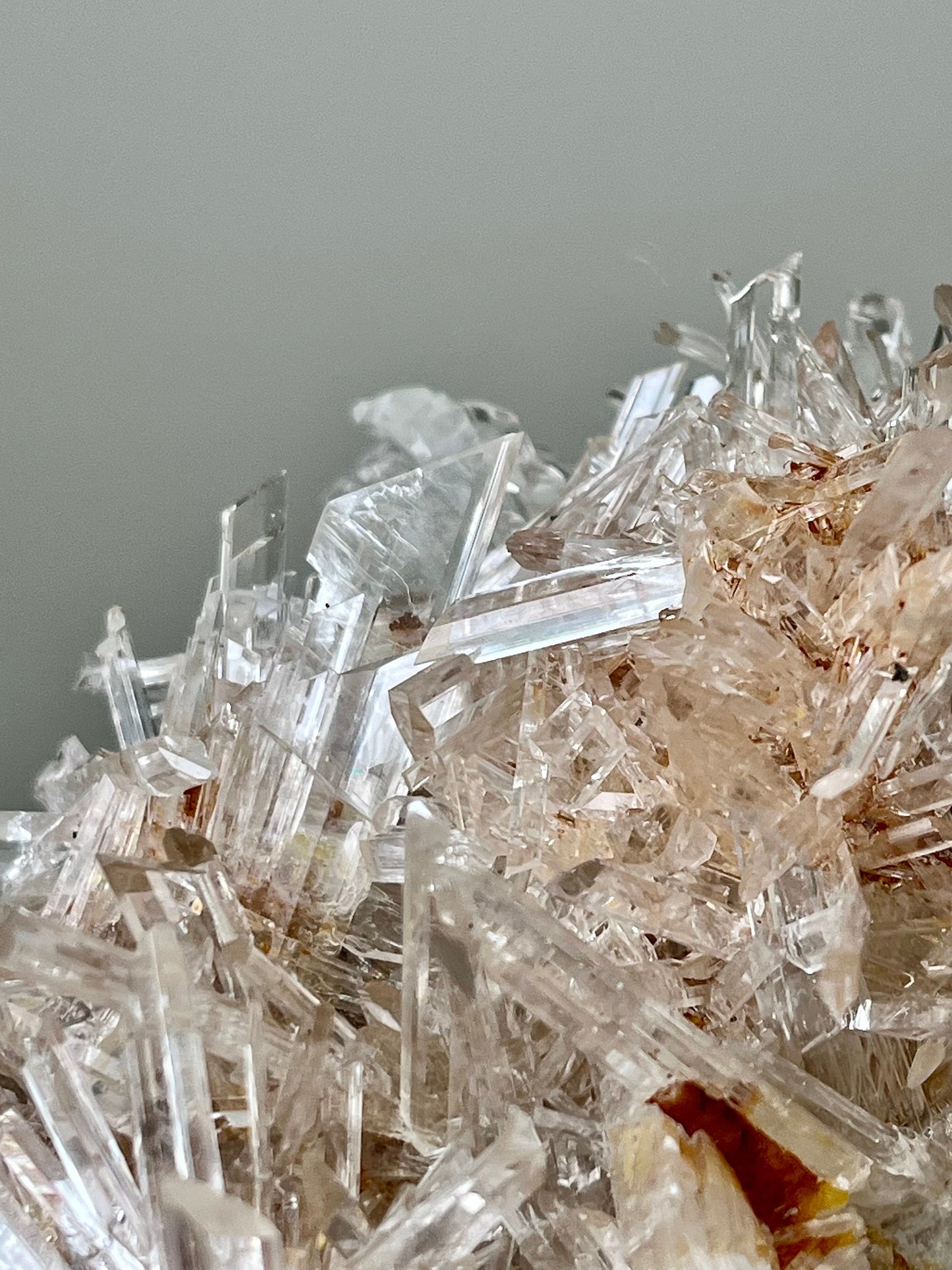 Icy Clear Gypsum (Selenite) on matrix