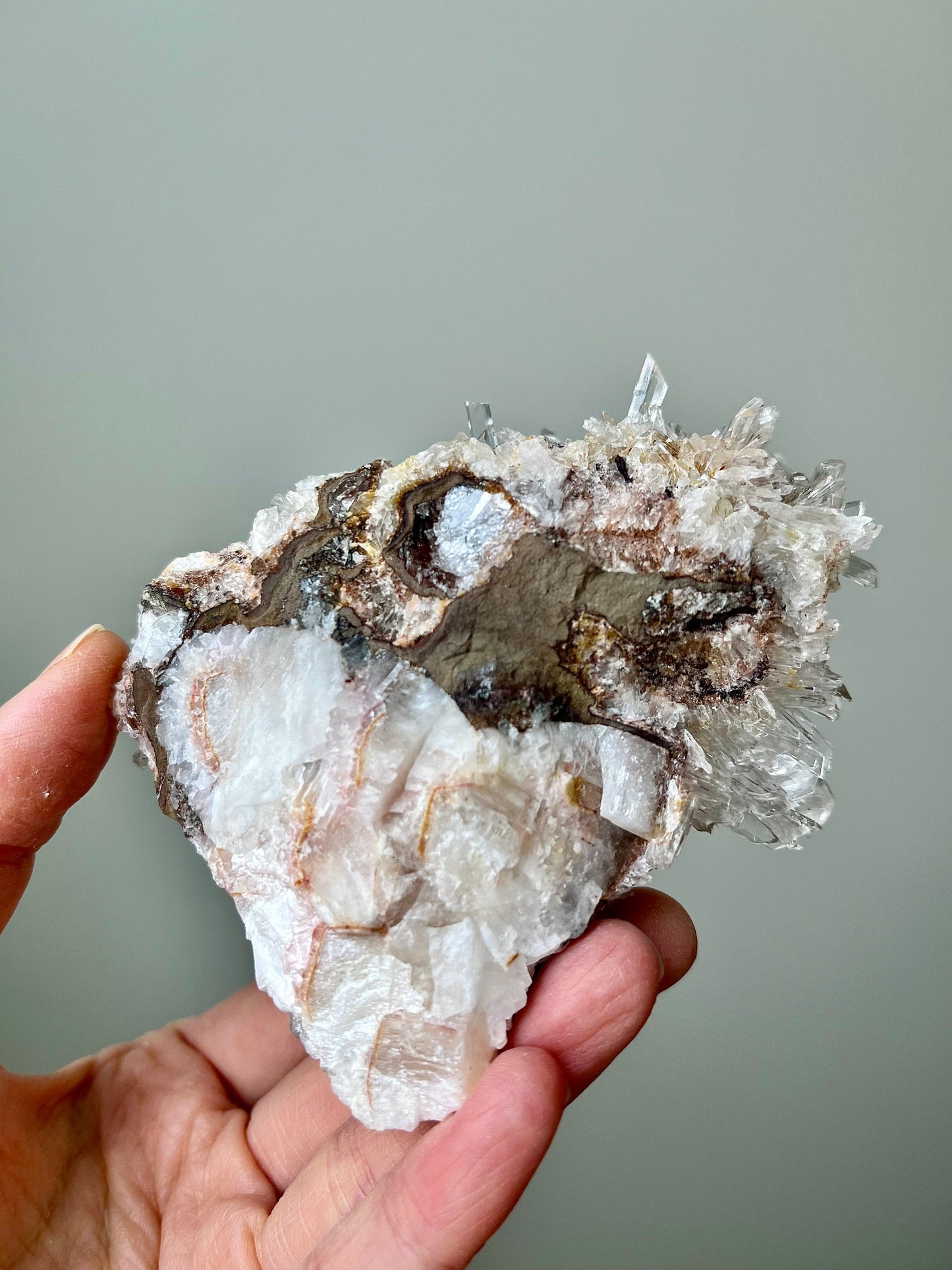 Icy Clear Gypsum (Selenite) on matrix