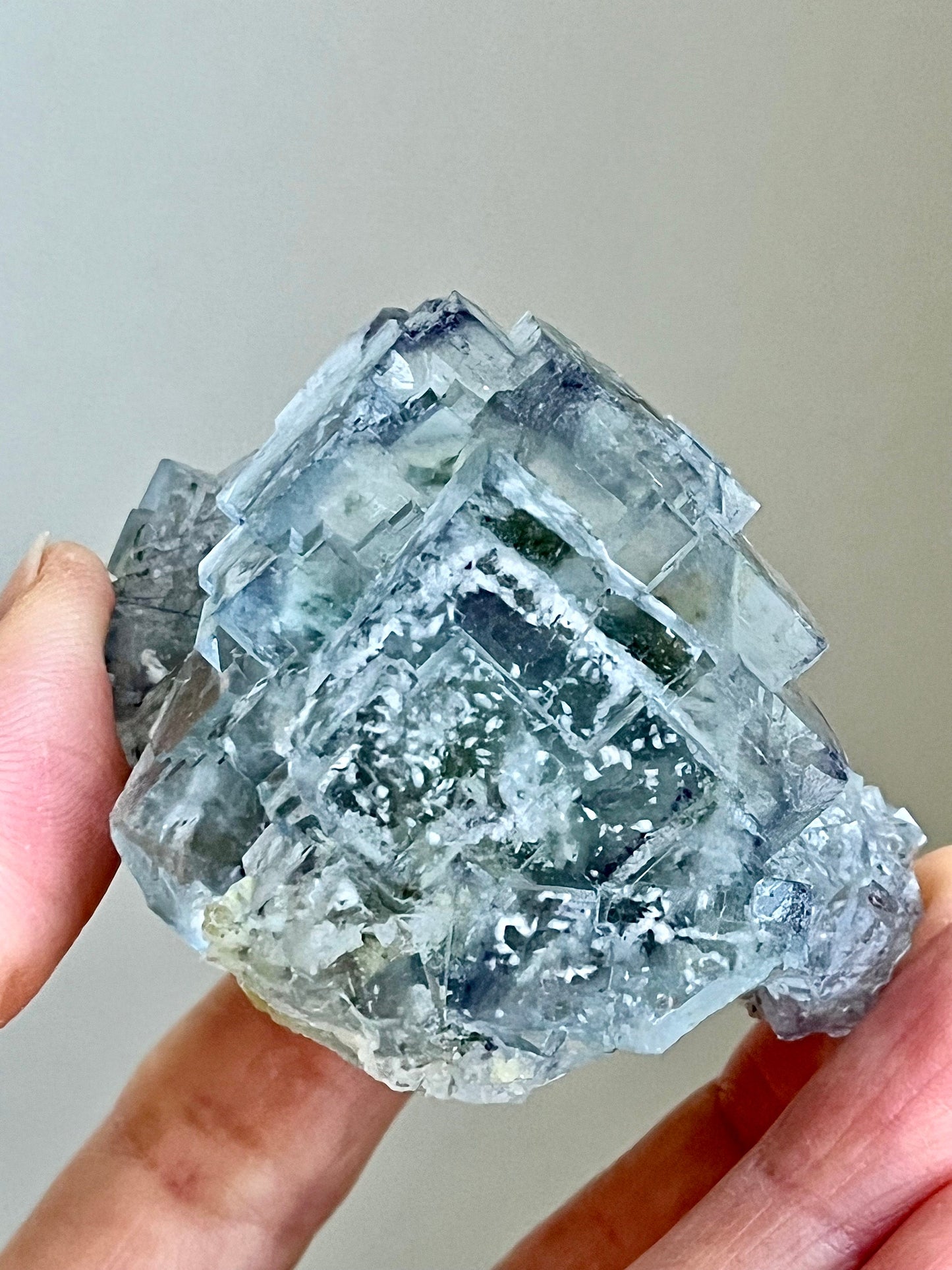 Glassy Fluorite with Phosphorescent inclusions, Calcite, & Quartz
