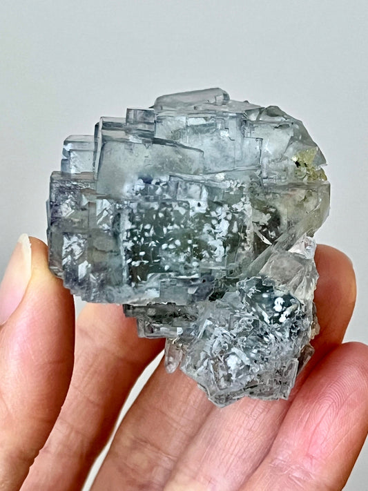 Glassy Fluorite with Phosphorescent inclusions, Calcite, & Quartz