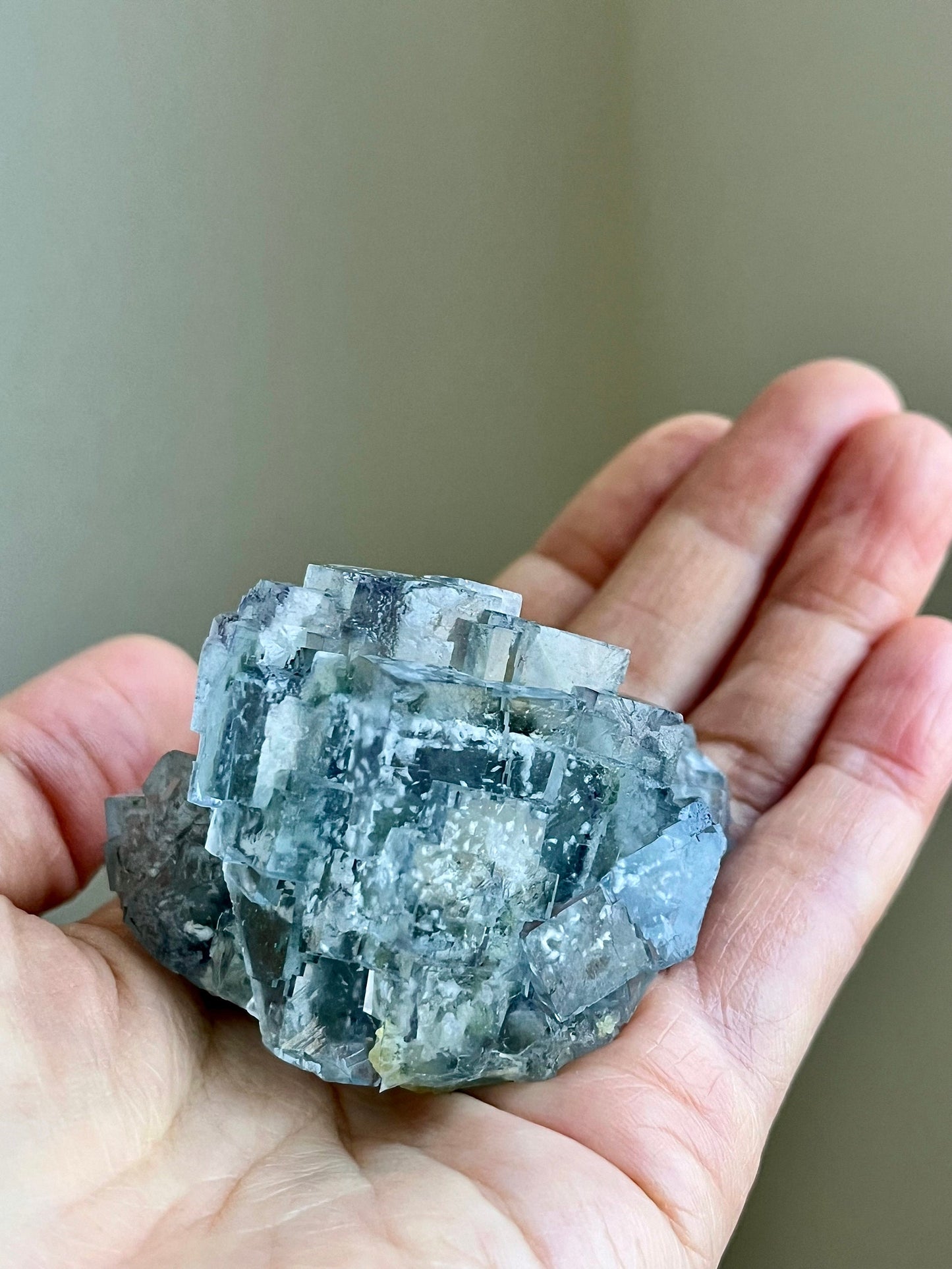 Glassy Fluorite with Phosphorescent inclusions, Calcite, & Quartz