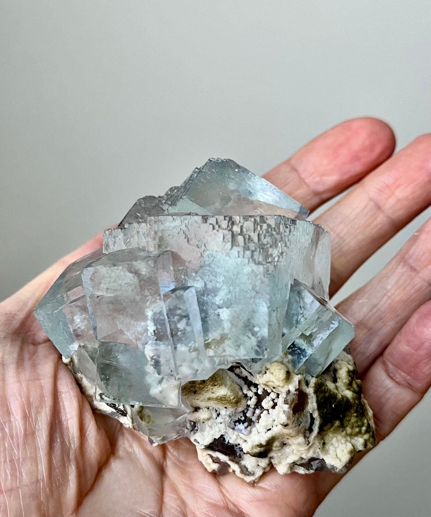 Light Blue Fluorite with Calcite & Inclusions