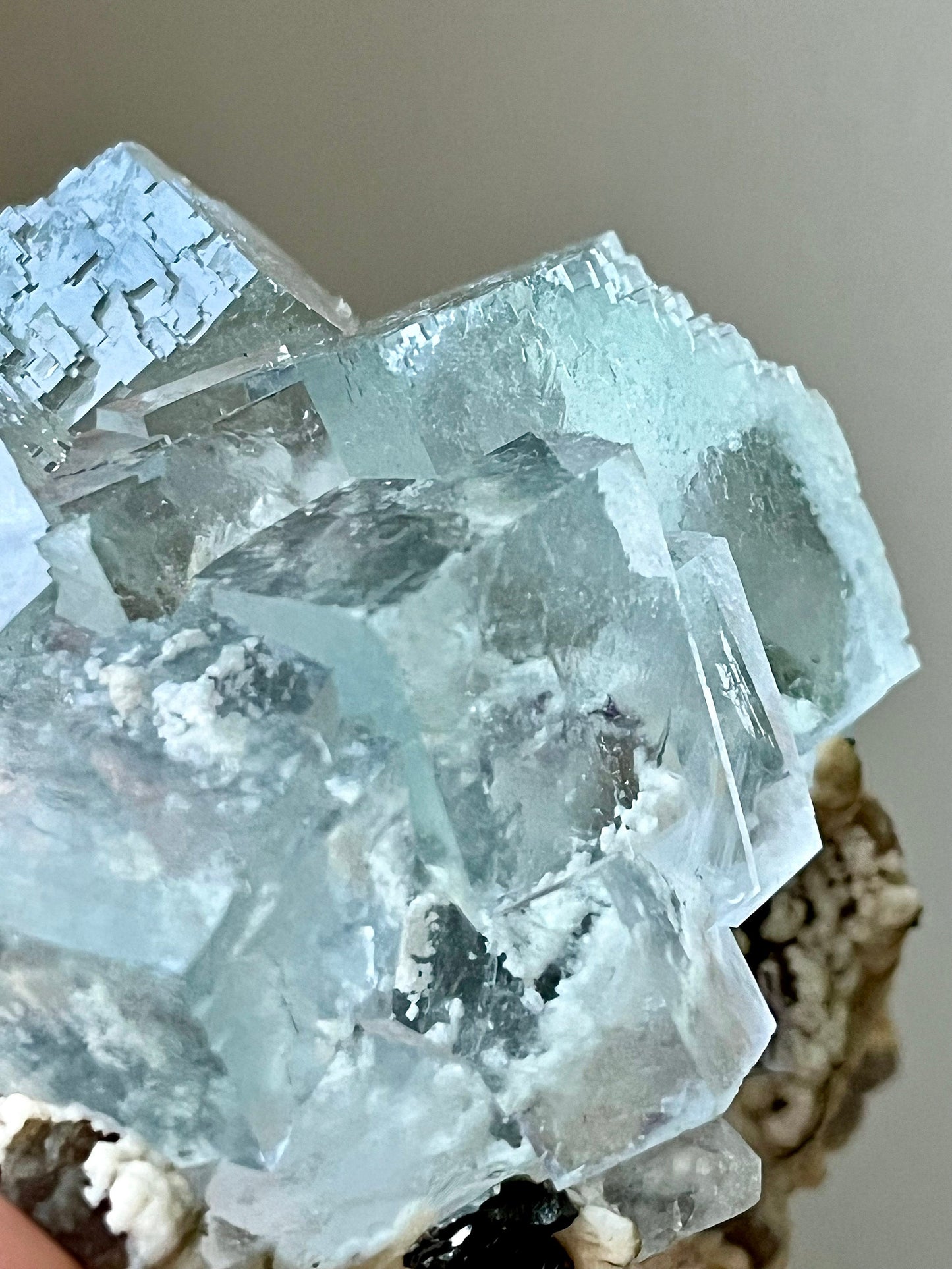 Light Blue Fluorite with Calcite & Inclusions
